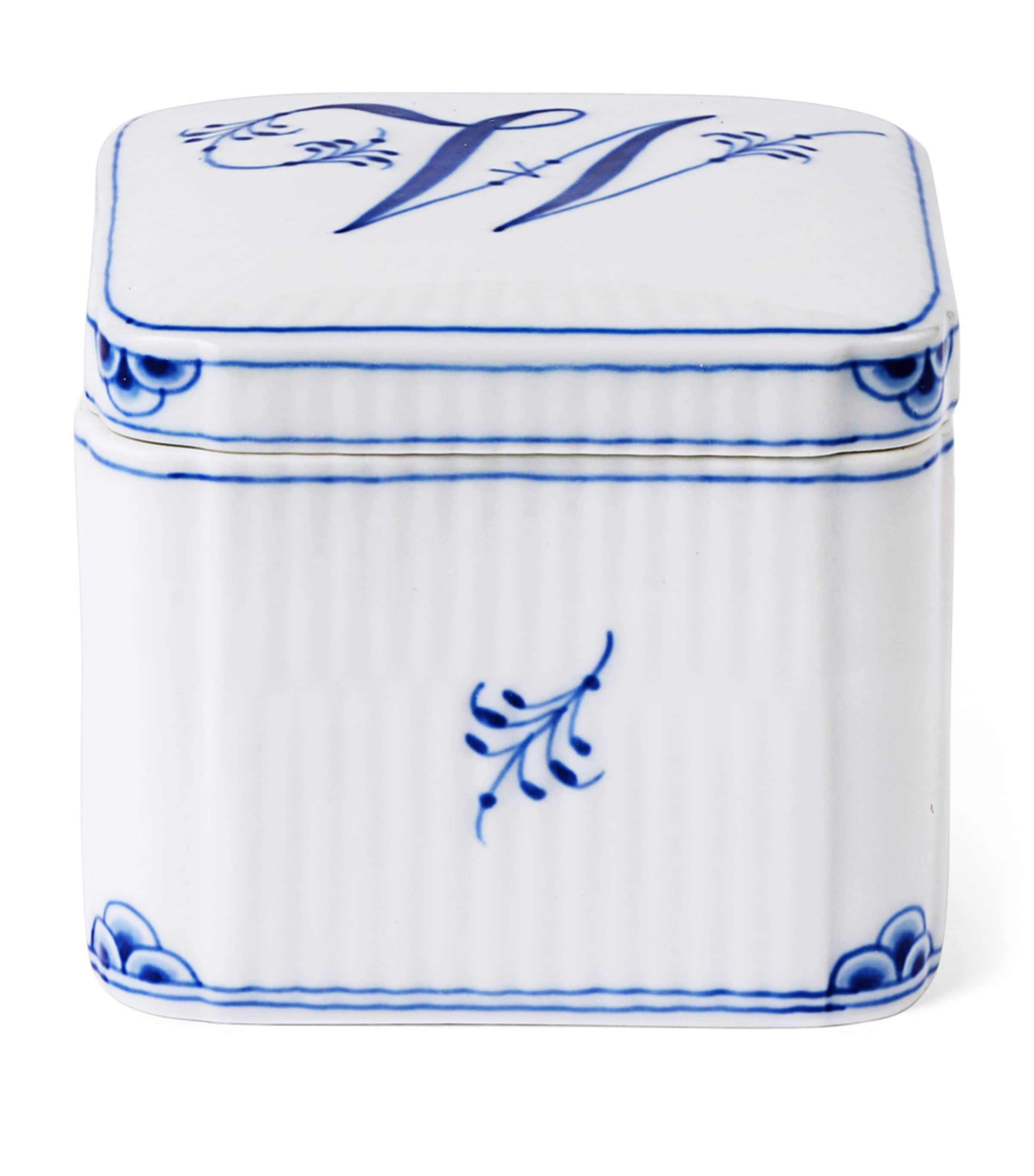 Royal Copenhagen Porcelain Alphabet Bonbonniere Blue Image 1