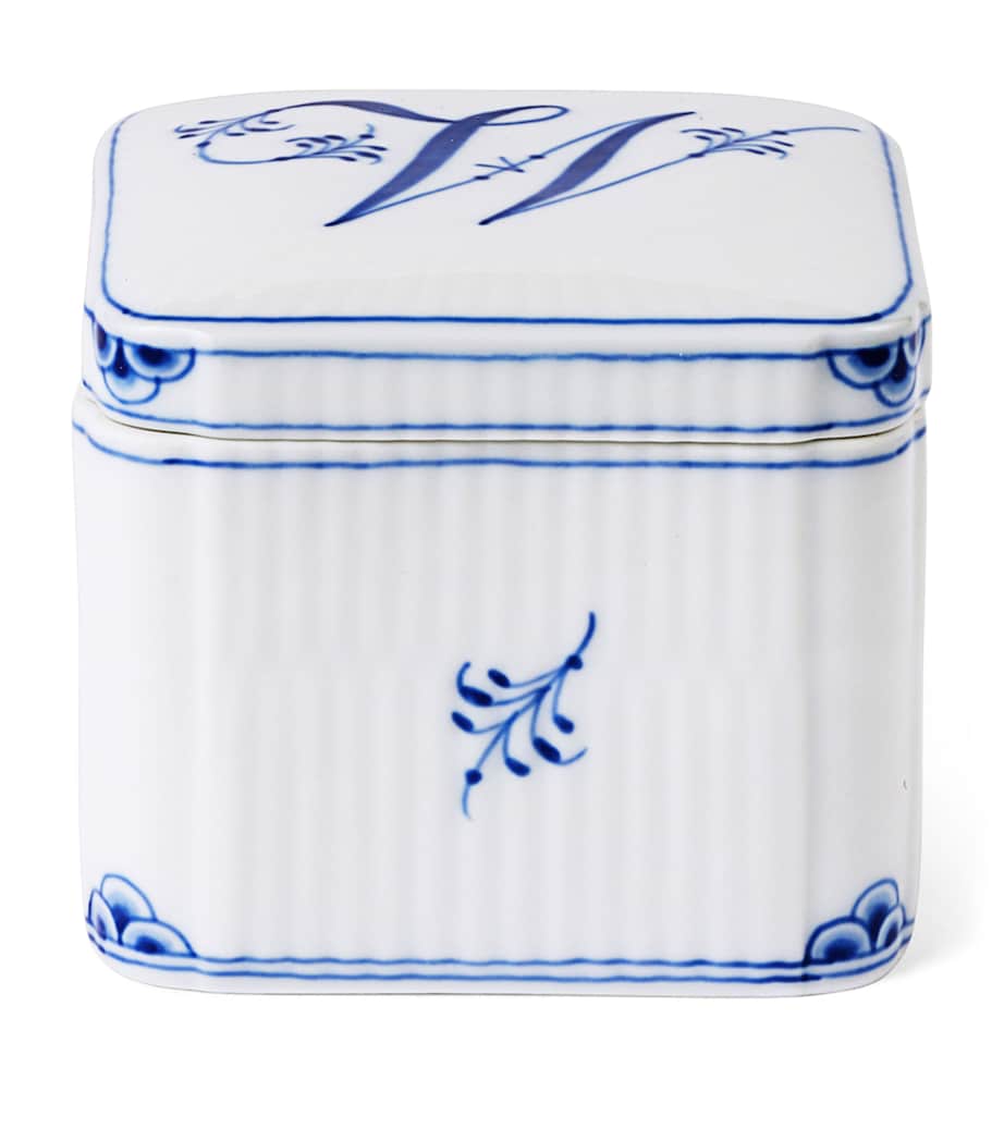 Royal Copenhagen Porcelain Alphabet Bonbonniere Blue Image 1