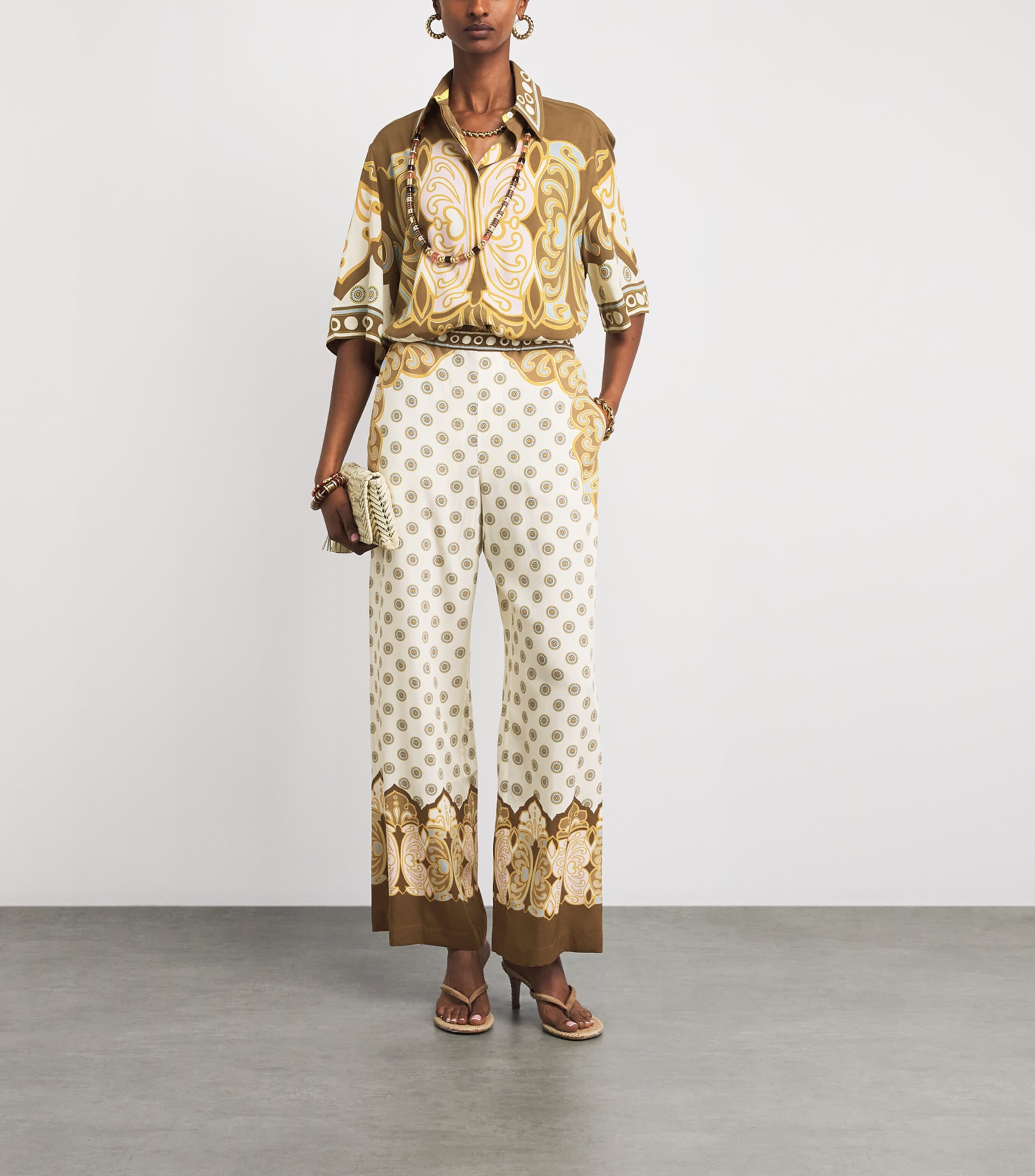 La Doublej Womens Silk Club Wide-Leg Trousers Cocoon Image 2