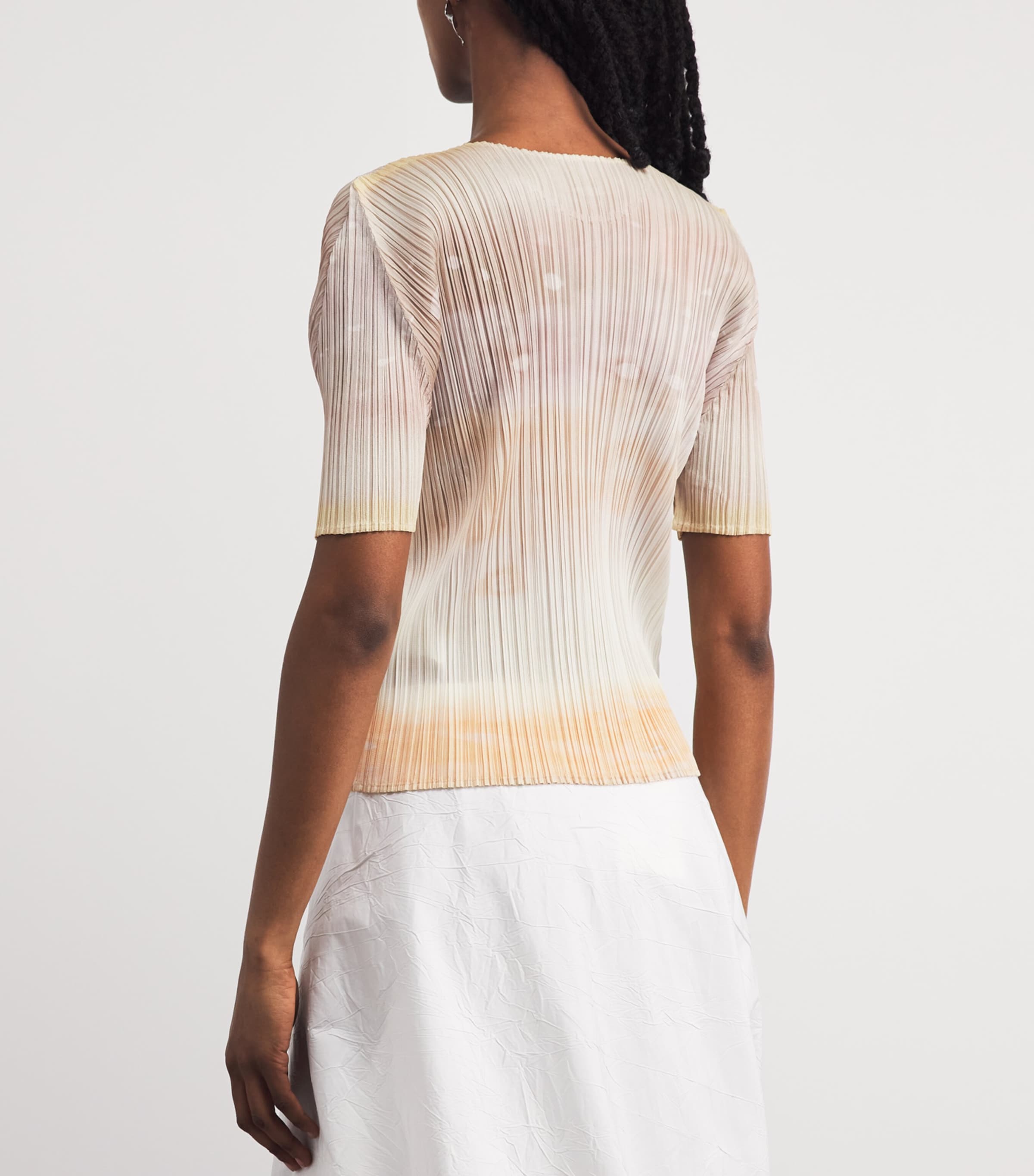 Pleats Please Issey Miyake Womens Sea Bubble Top Greige Image 5