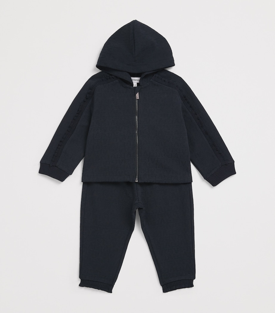 Emporio Armani Kids Logo Embossed Hoodie (6-36 Months) Iconico Blu Ea Image 3