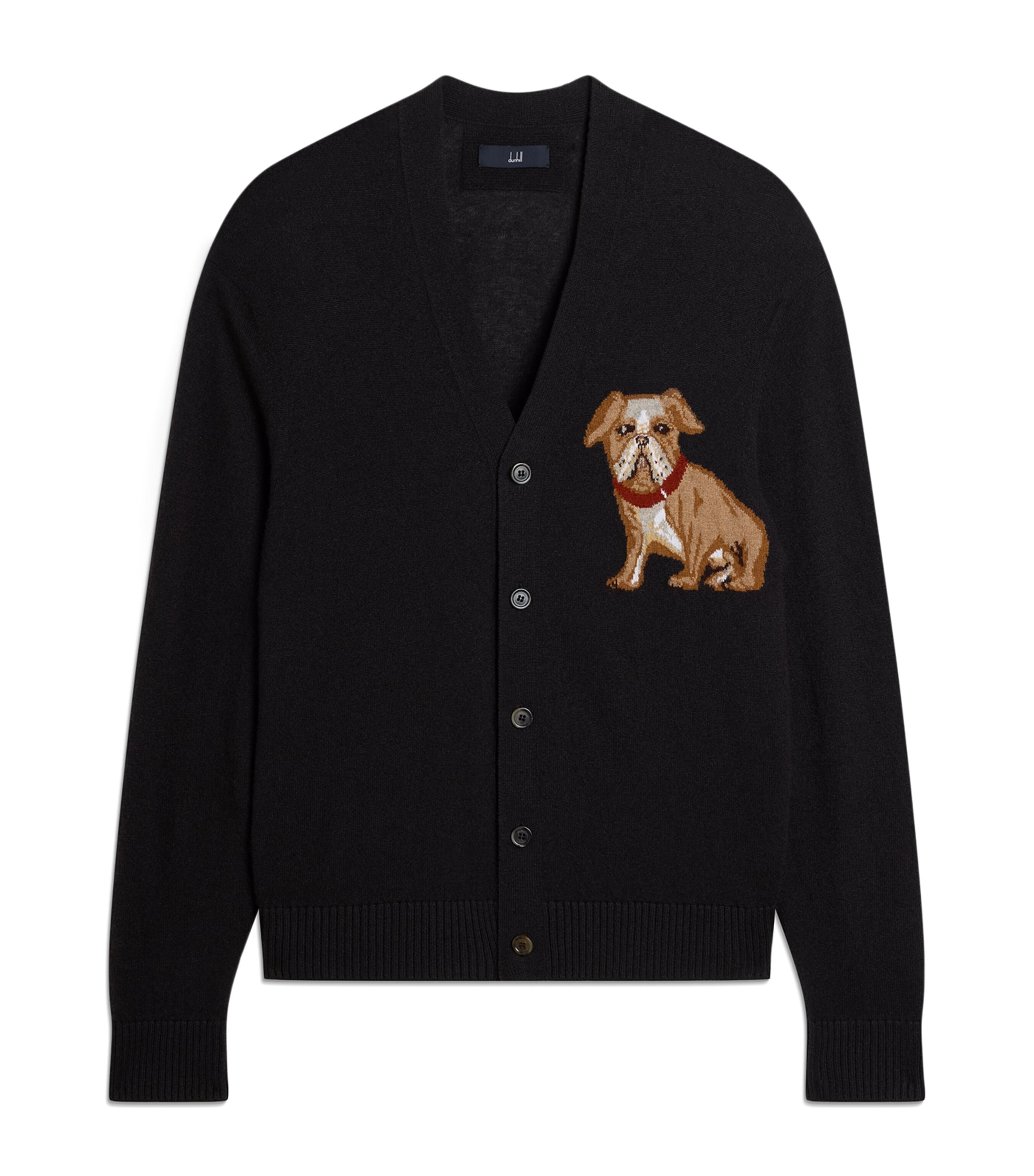 Dunhill Mens Cashmere-Linen V-Neck Cardigan Brown Image 1