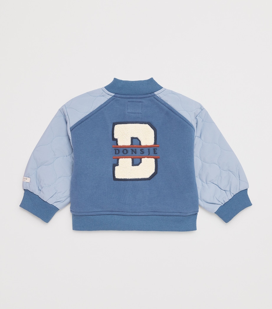 Donsje Cotton-Blend Noal Bomber Jacket (6 Months-4 Years) Royal Blue Image 2