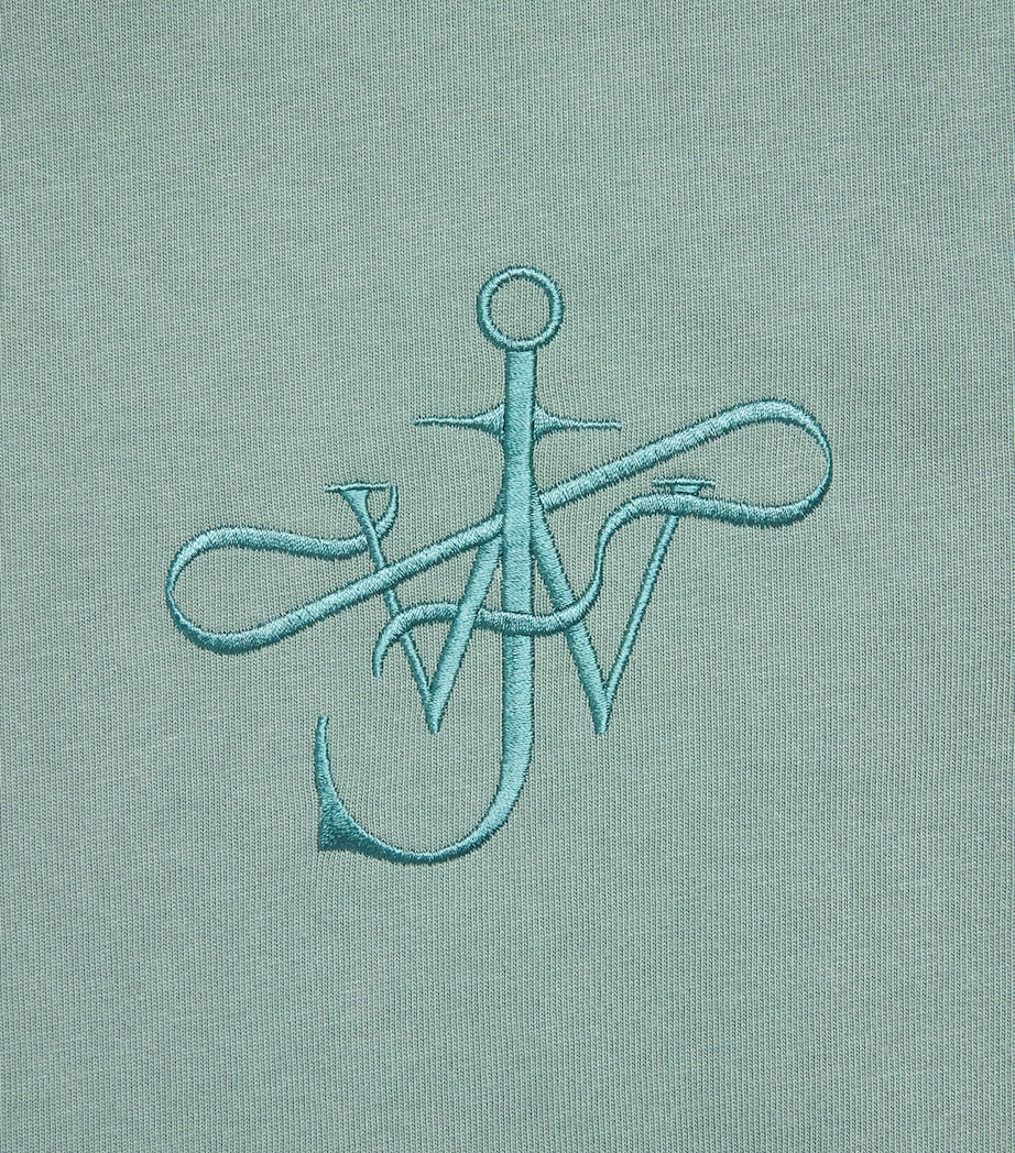 JW Anderson Mens Cotton Ribbon Anchor T-Shirt Washed Teal Image 6