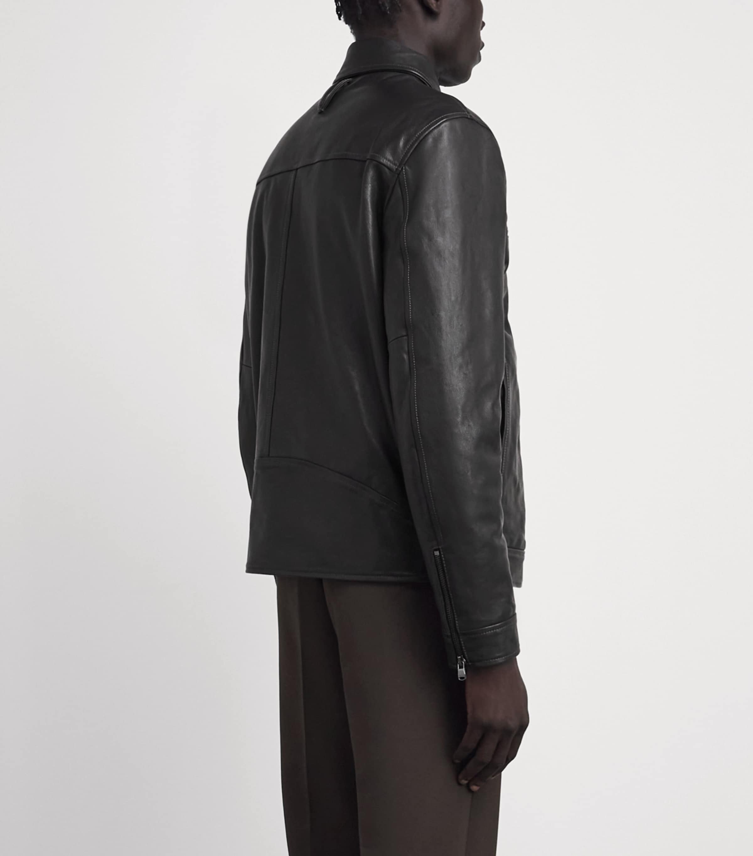 Valstar Mens Biker Grained Leather Jacket Liquirizia Image 5