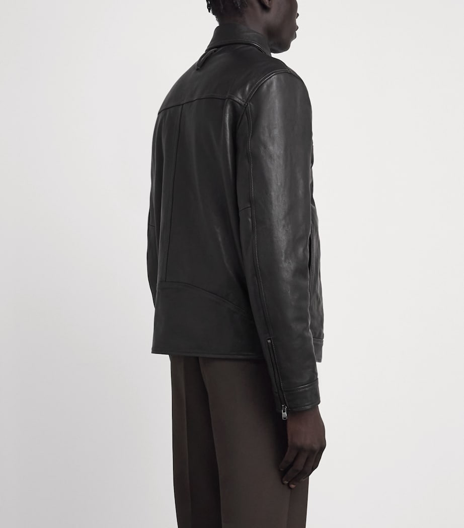 Valstar Mens Biker Grained Leather Jacket Liquirizia Image 5