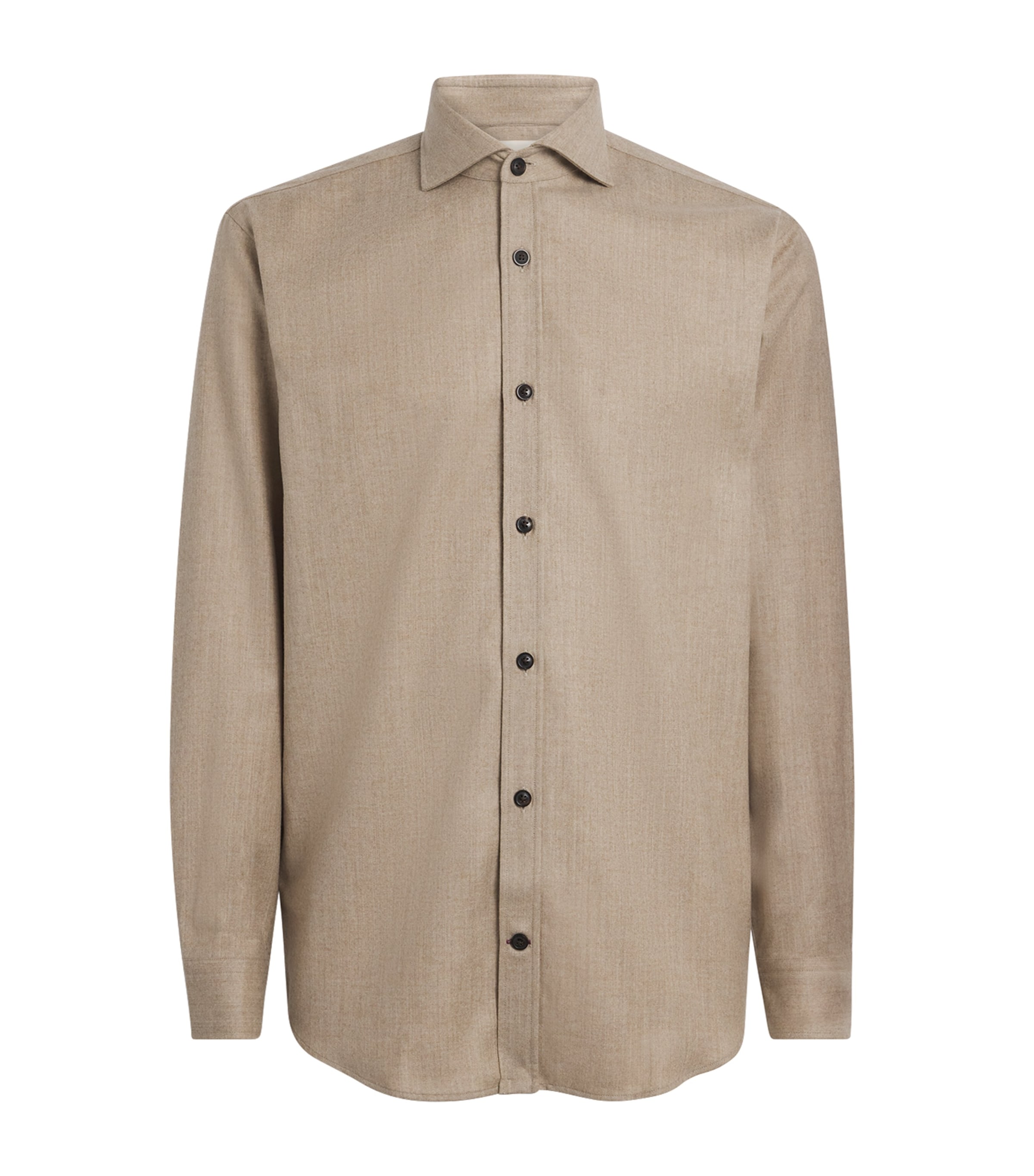 Virgin Wool-Cashmere Flannel Shirt STONE Image 1
