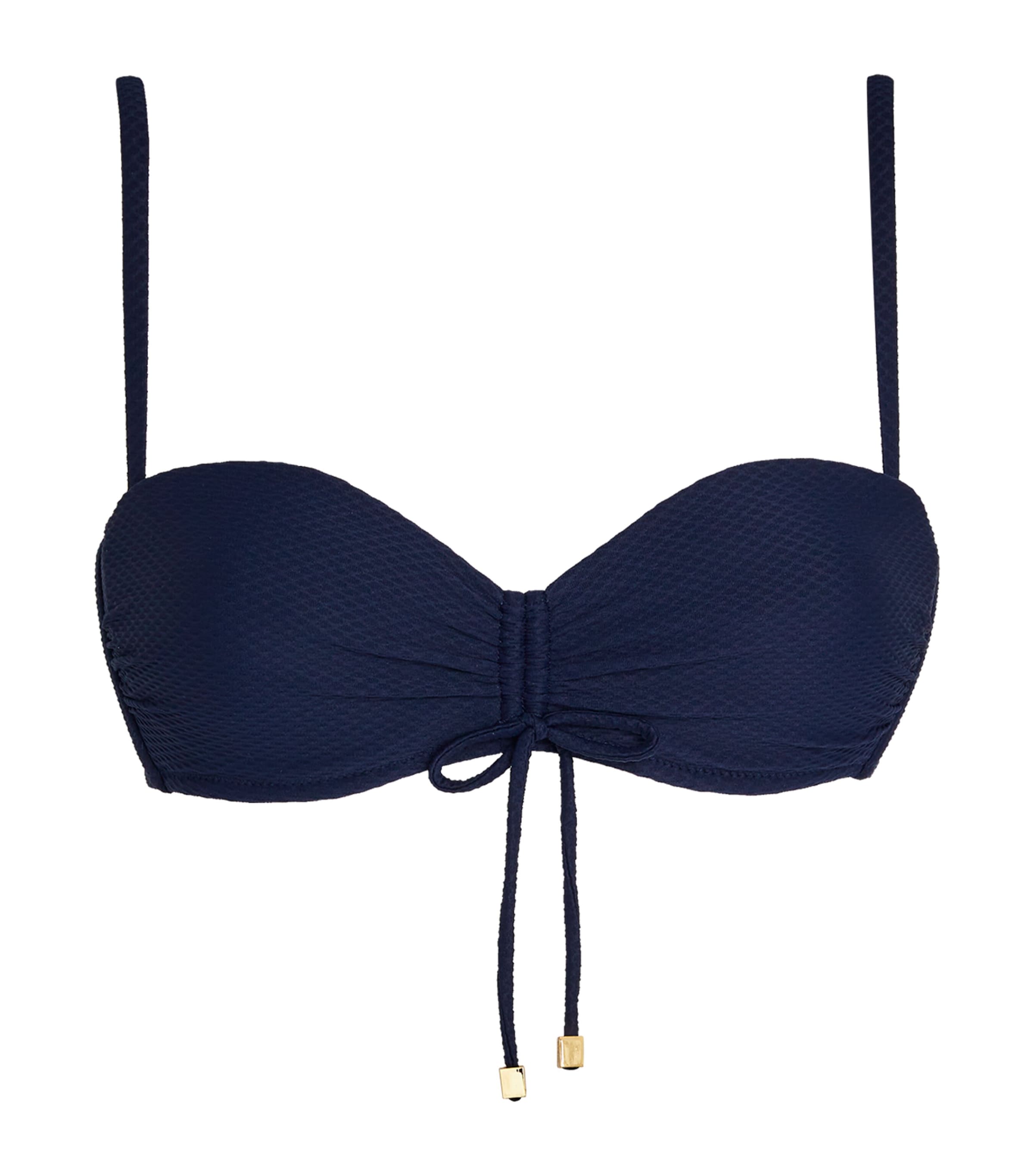 Heidi Klein Wired Bandeau Bikini Top In Blue