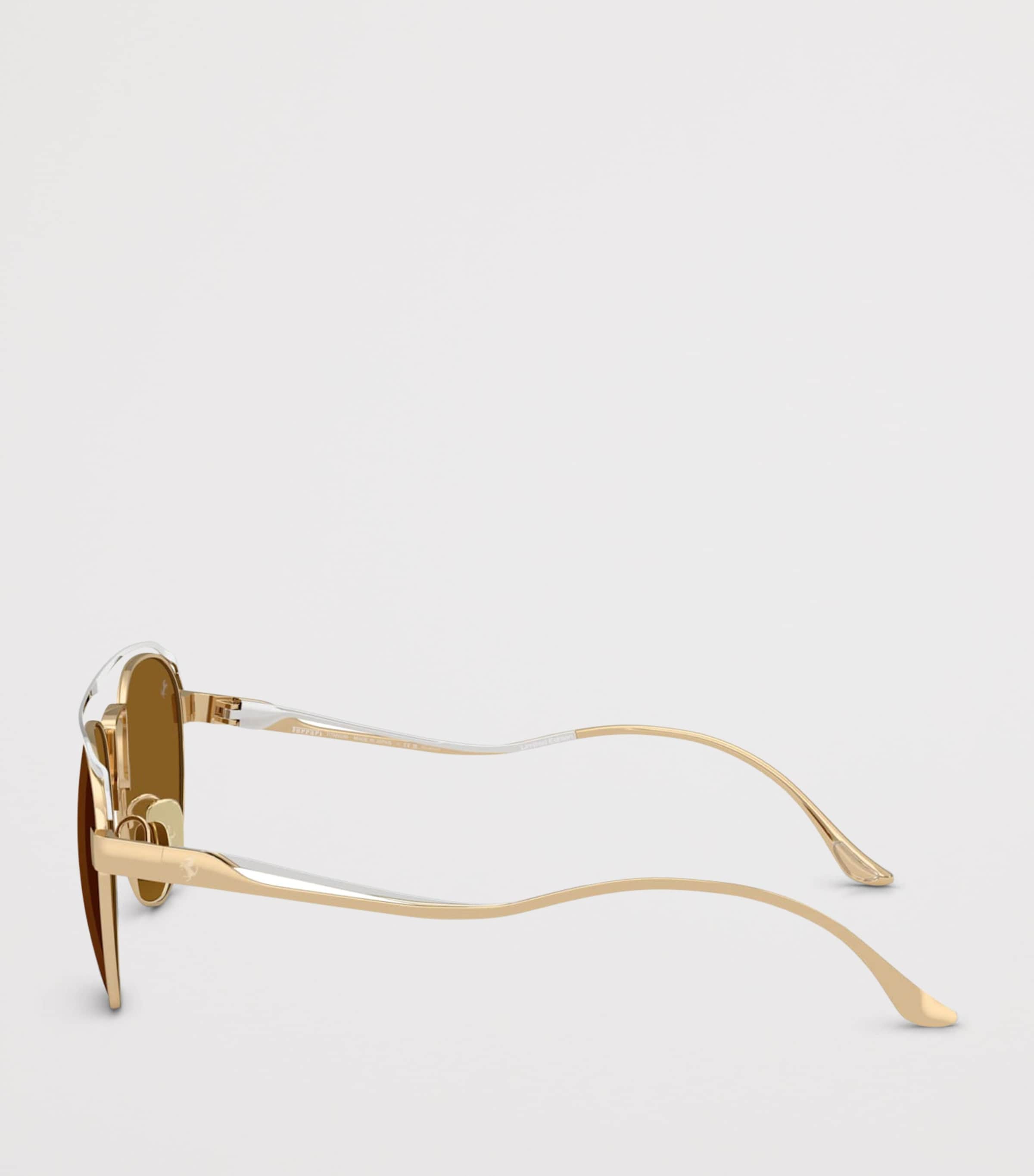 Ferrari Titanium Oval Sunglasses Yellow Image 3