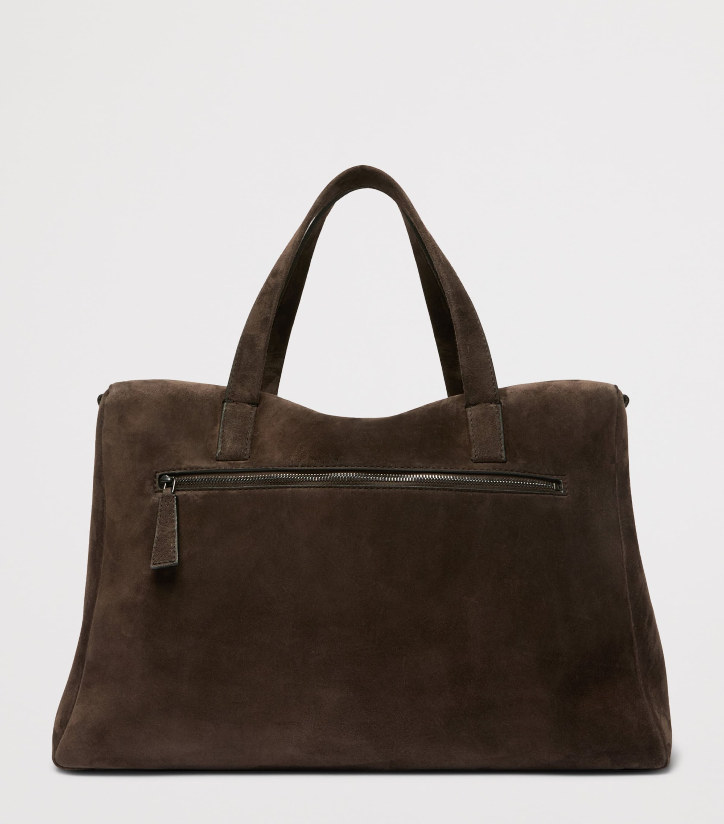 Max Mara Suede Tote Bag Dark Brown Image 4