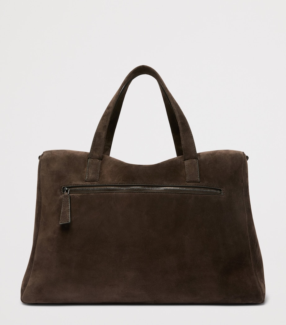 Max Mara Suede Tote Bag Dark Brown Image 4