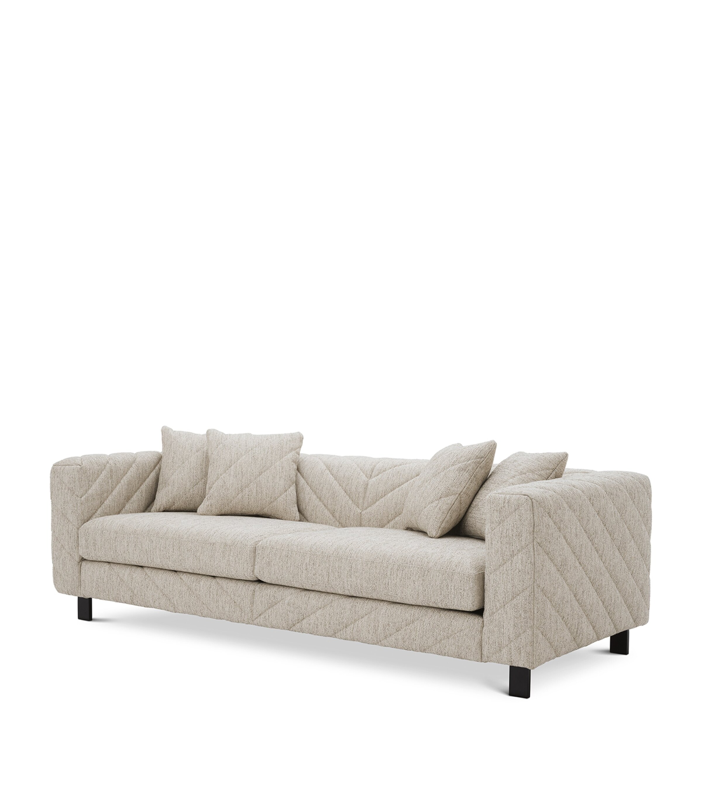 Quilted Avellino 3-Seater Sofa LIGHT GREY Image 3