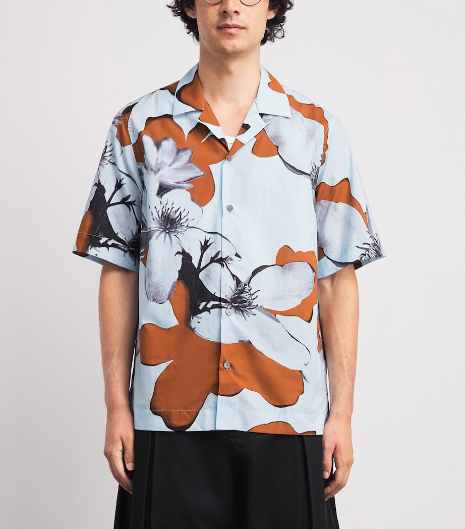 Paul Smith Mens Cotton Printed Shirt Blue Image 4