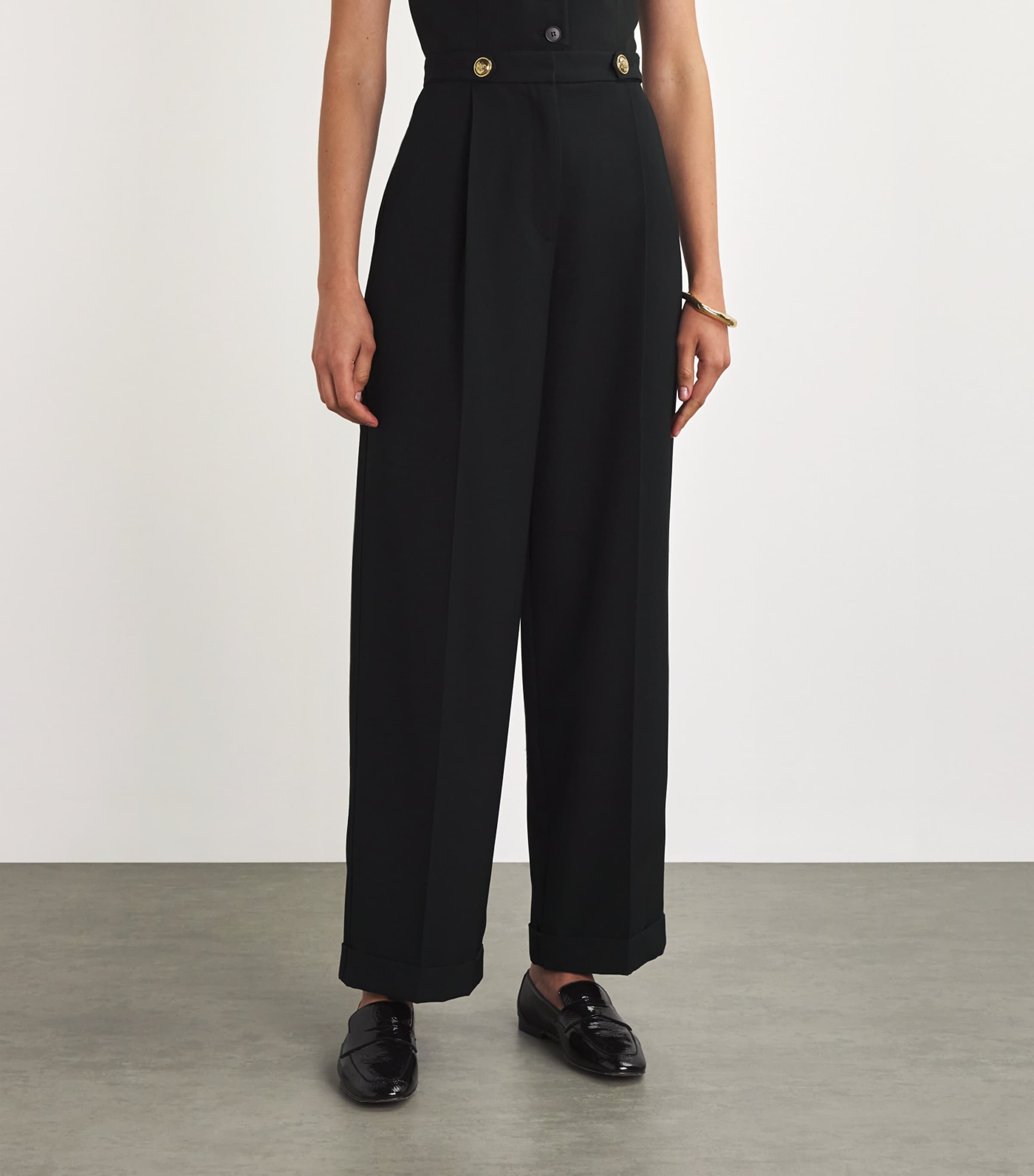 Wool-Blend Trousers BLACK Image 3