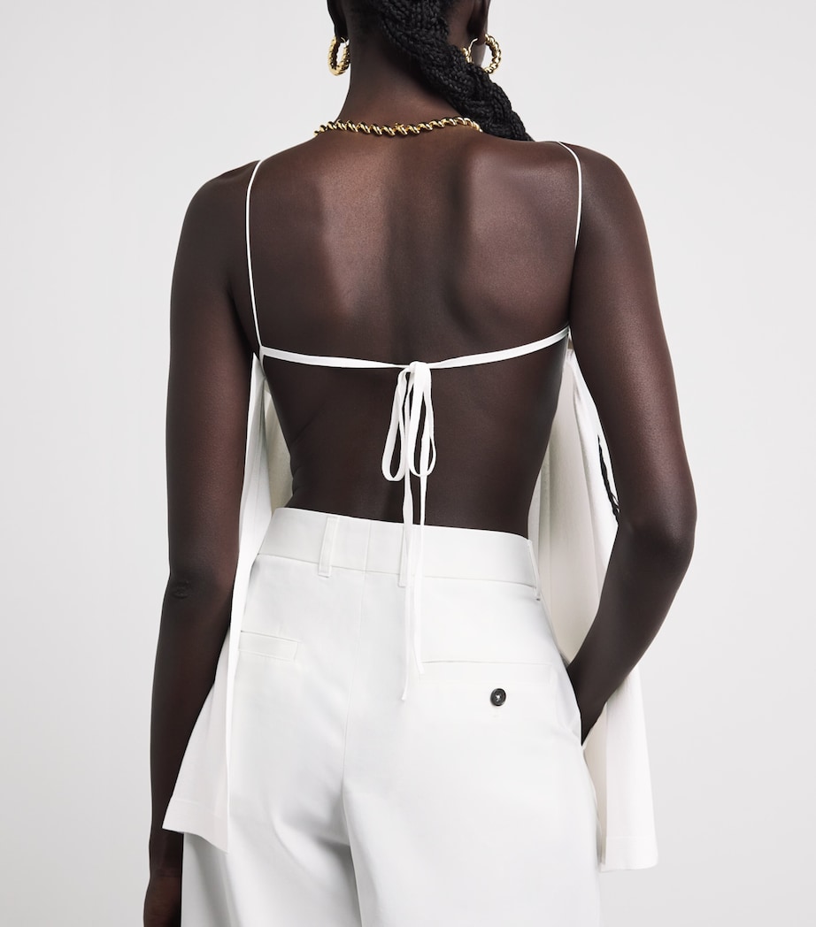 Jacquemus Womens Jersey Open Back Voile Top White Image 3