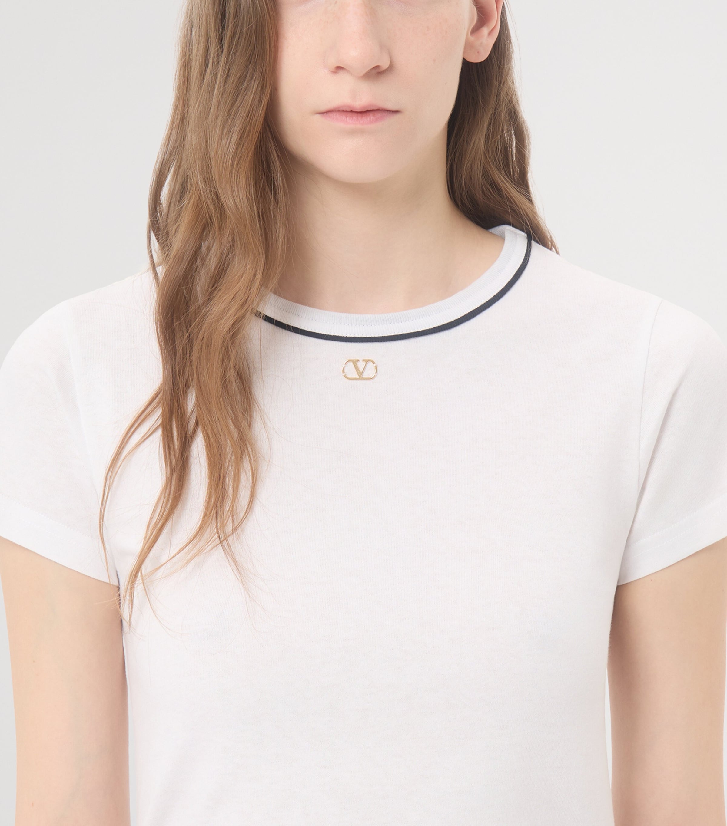 Valentino Womens Cotton VLogo T-Shirt Image 7