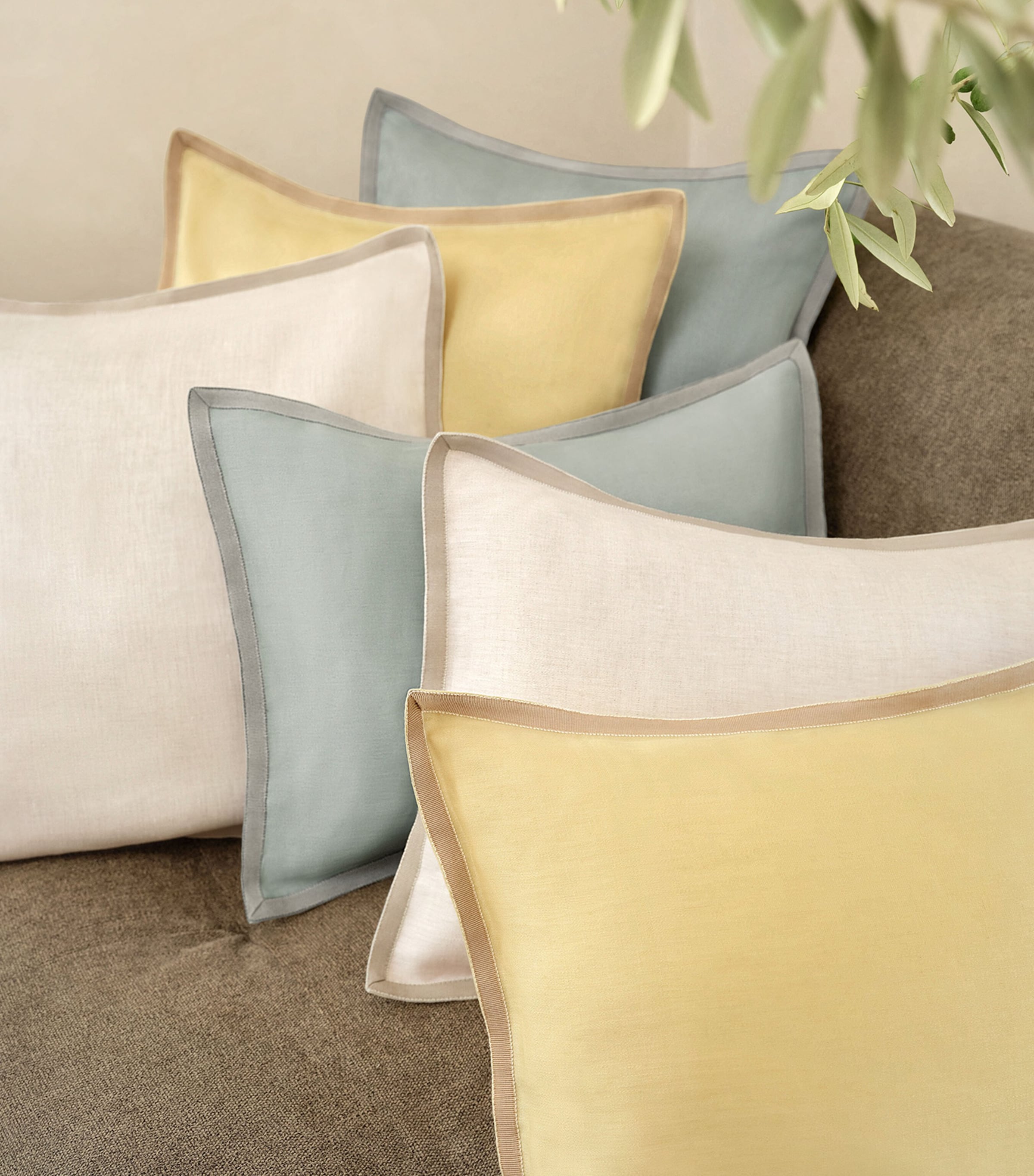 Schlossberg Linen Solene Cushion Cover 56cm x 56cm Sage Image 2
