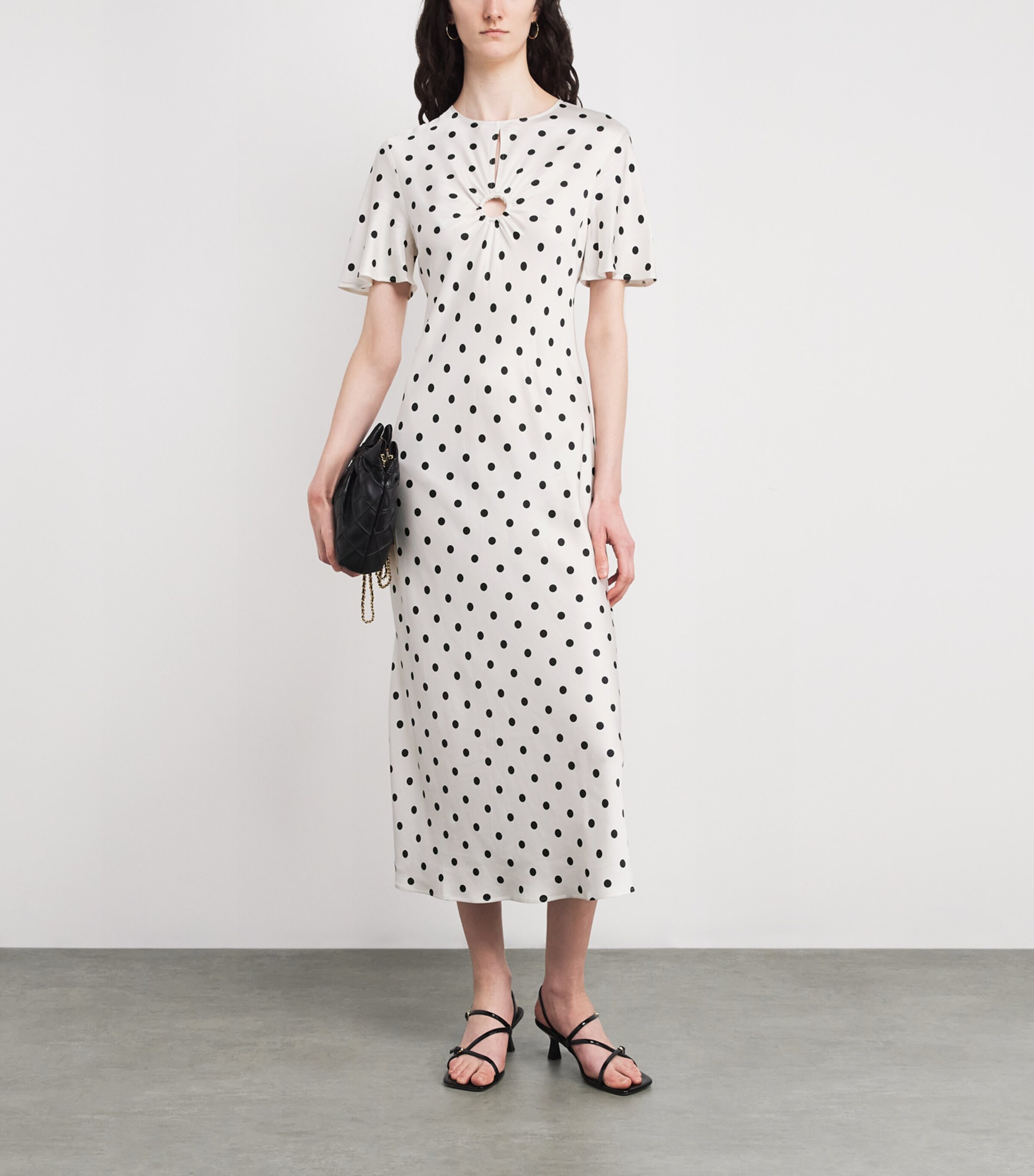 Satin Polka-Dot Maxi Dress DUAL-COLOR Image 2