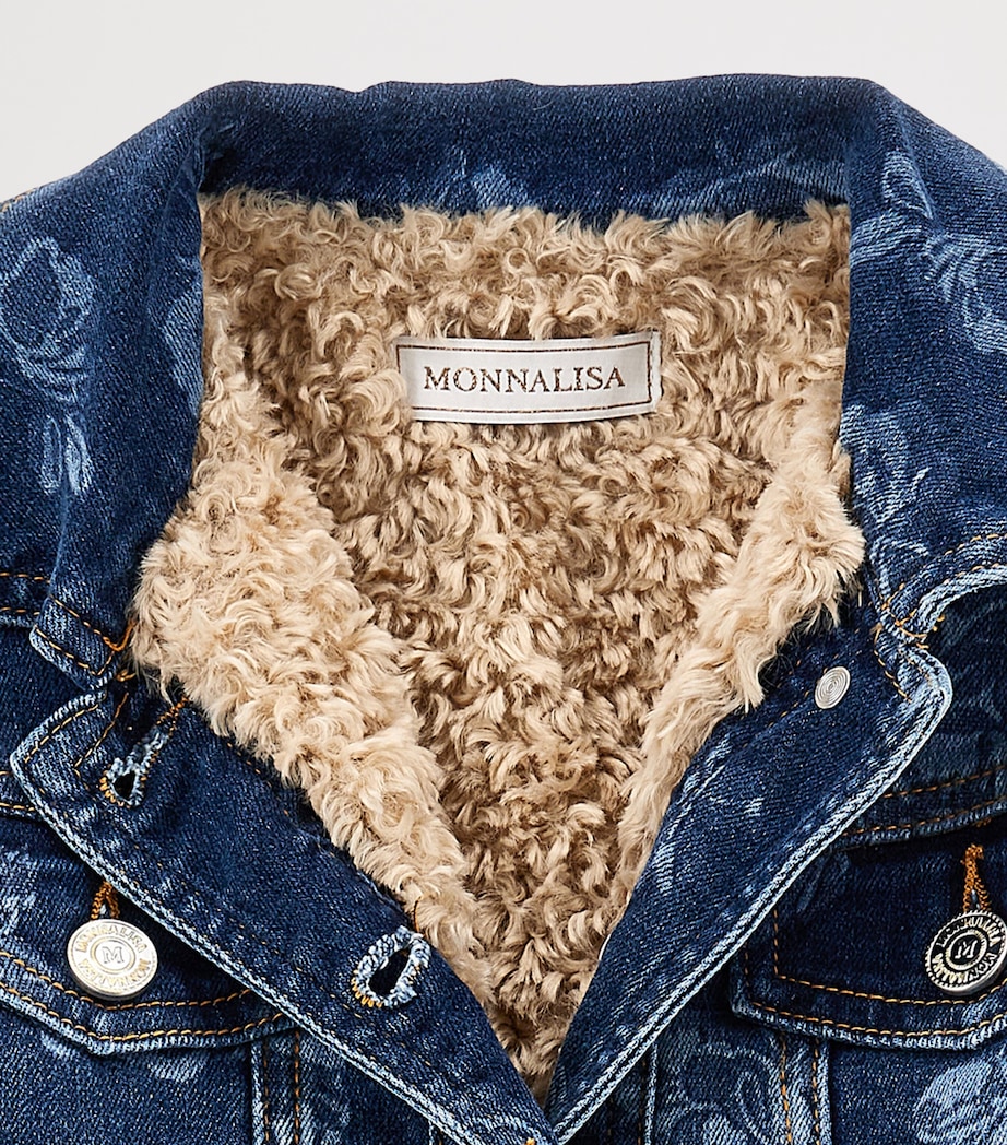 Floral Ruffle Denim Jacket (2-12 Years) DARK STONE DENIM Image 3