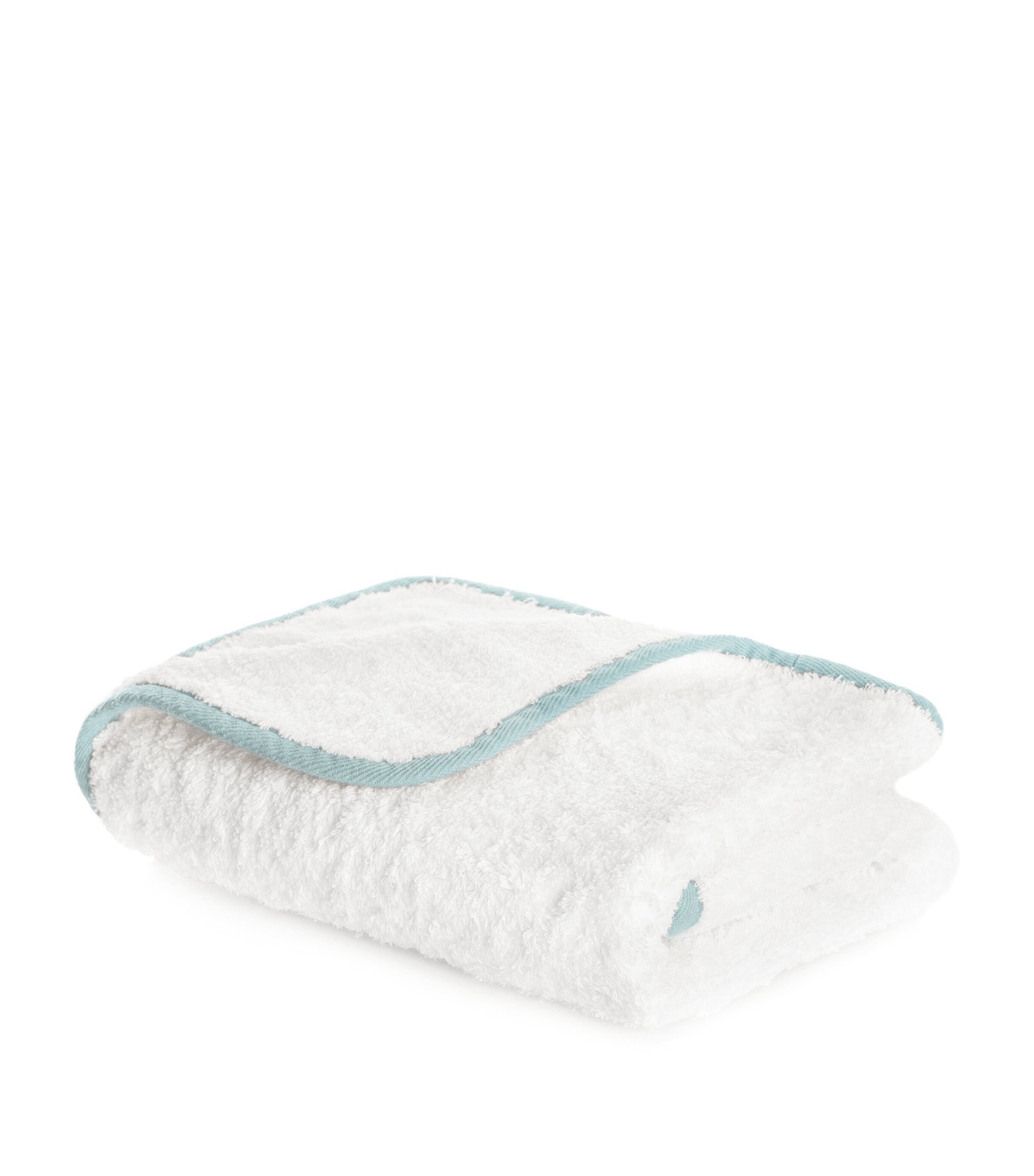 GRACCIOZA Egyptian Cotton Portobello Hand Towel (50cm x 100cm) White/seamist Image 4