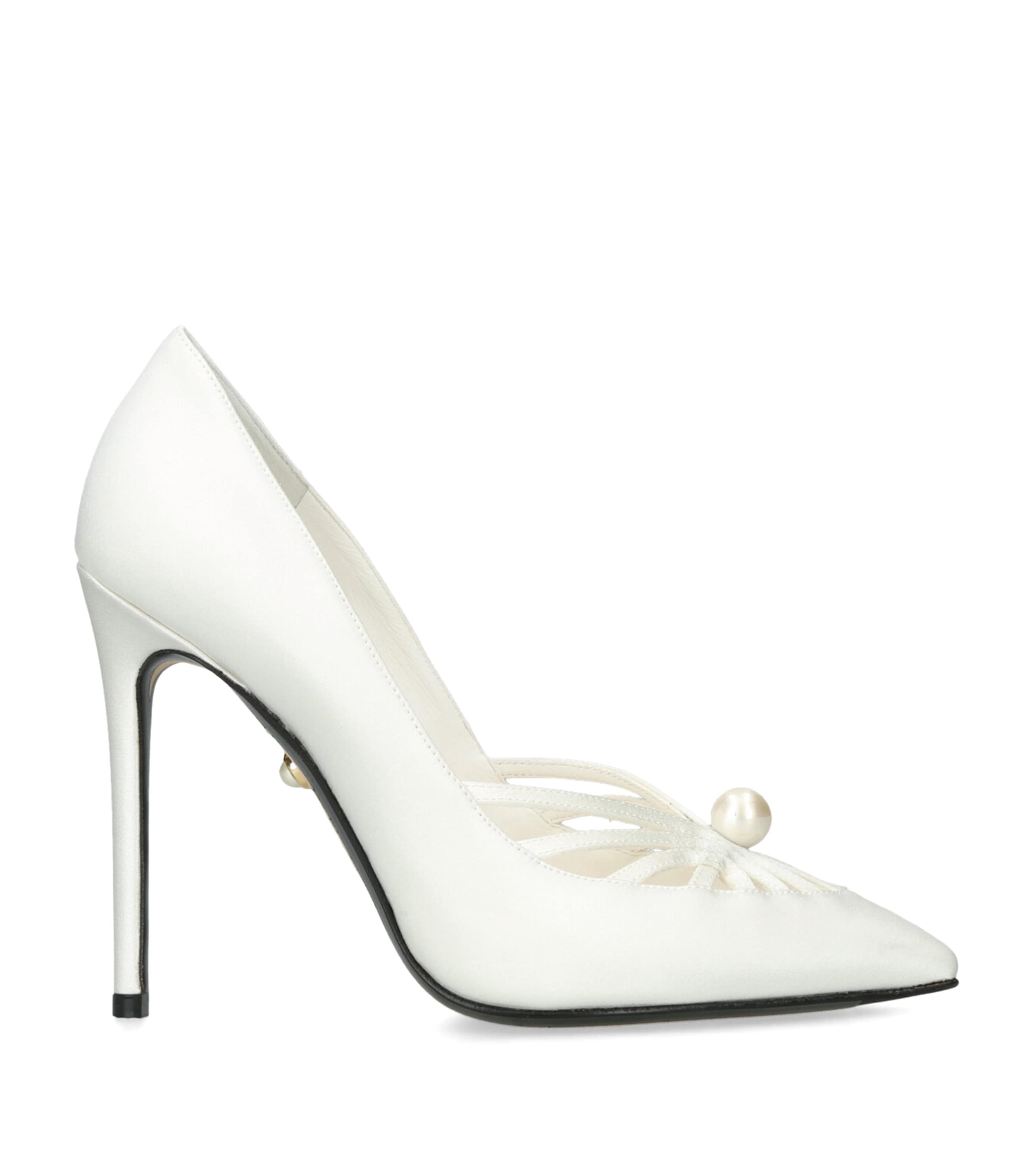 Alevì Satin Susi Heeled Courts 110 In White