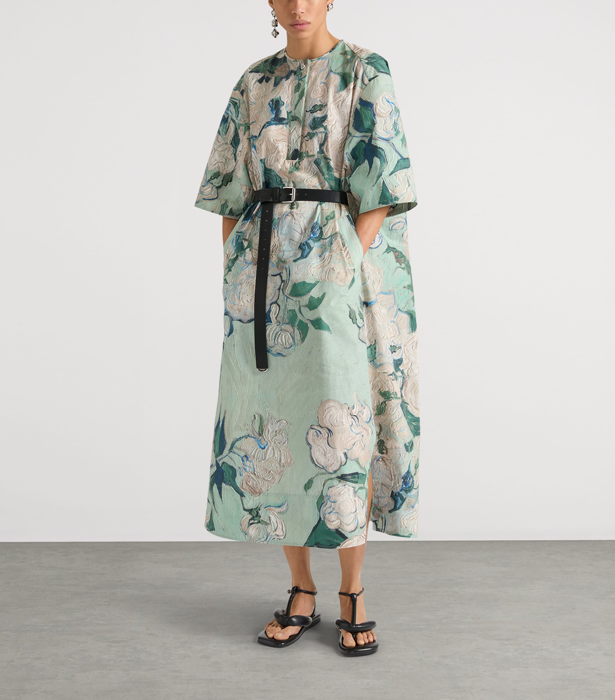 Givenchy Womens Cotton Floral Kaftan Mint Green Image 2