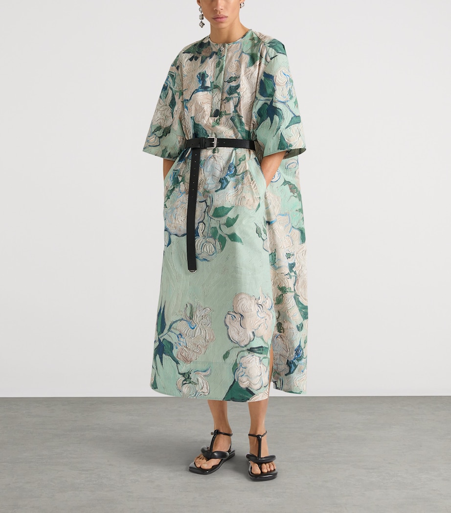 Givenchy Womens Cotton Floral Kaftan Mint Green Image 2