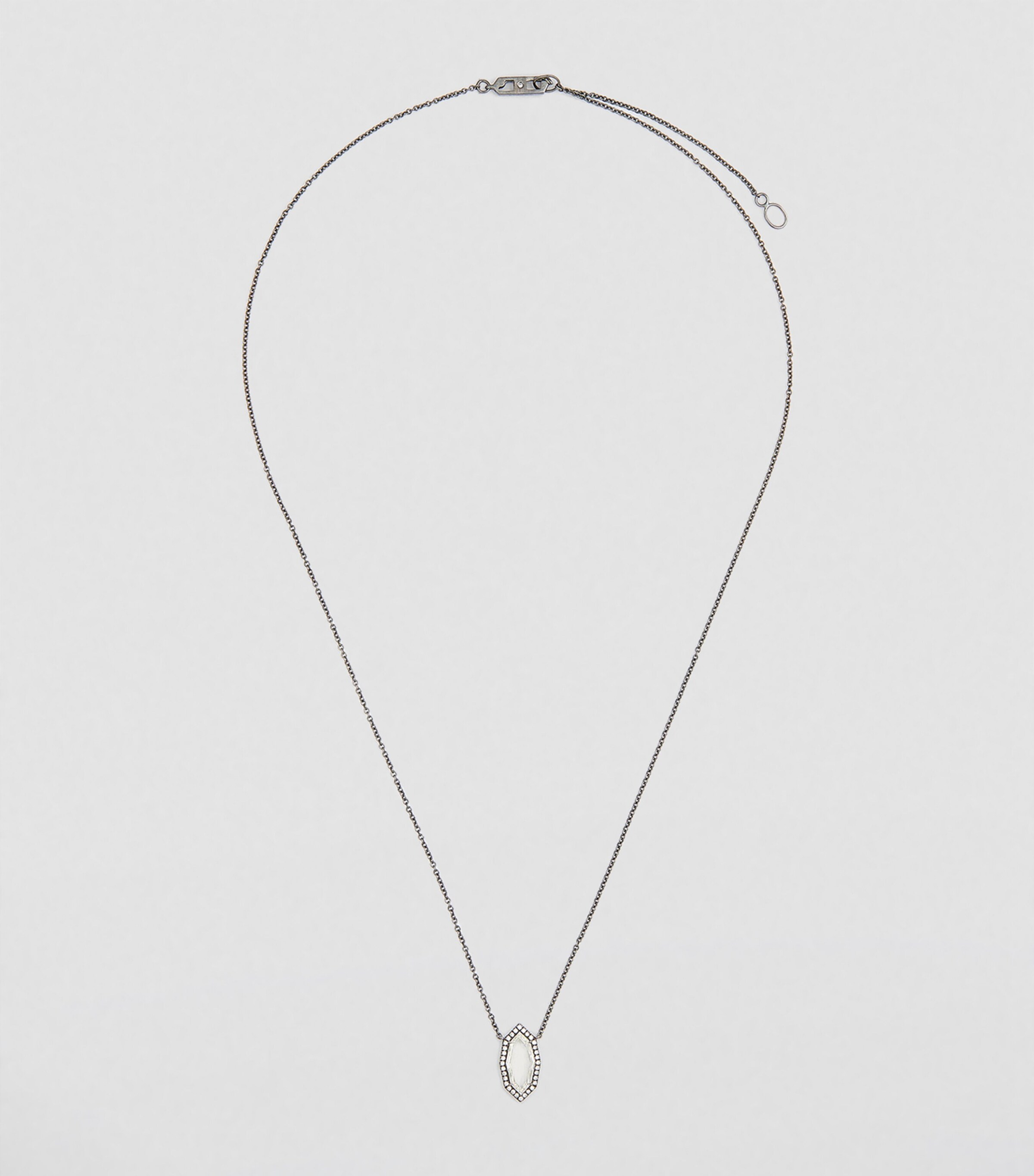 Black Gold and Diamond Prism Necklace WHITE GOLD Image 2