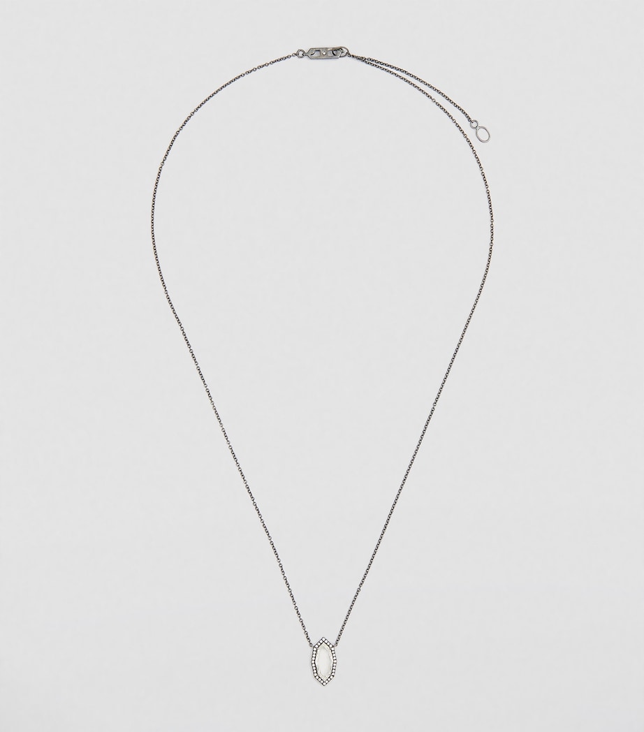 Black Gold and Diamond Prism Necklace WHITE GOLD Image 2