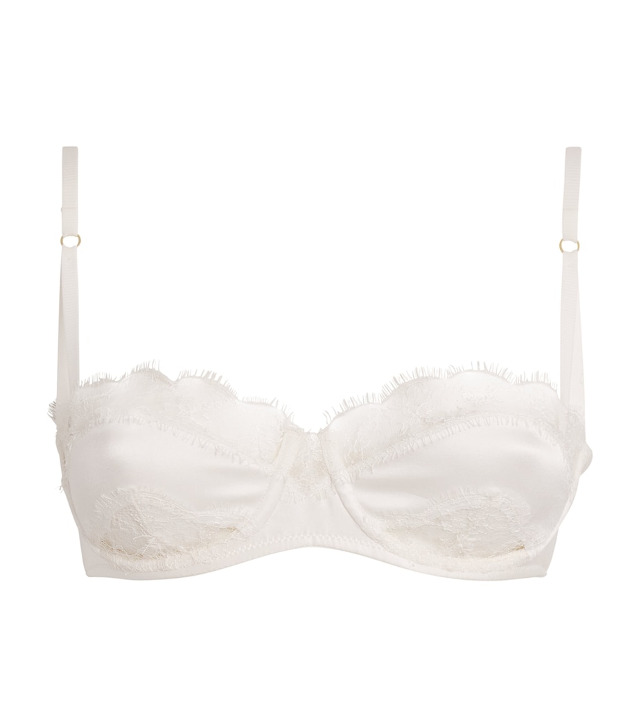 Kiki de Montparnasse Womens Lace-Insert Bra Ivory Image 1