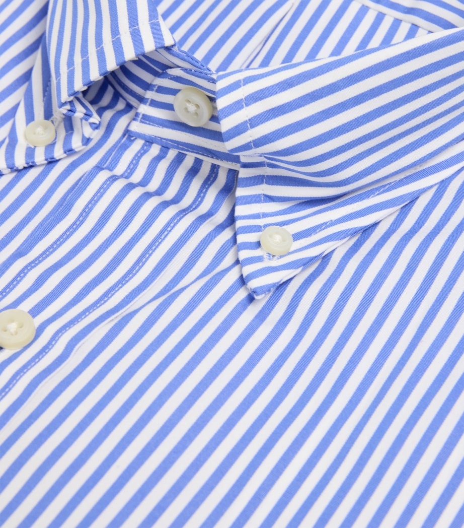 Cotton Poplin Stripe Crest Shirt BLUE Image 5