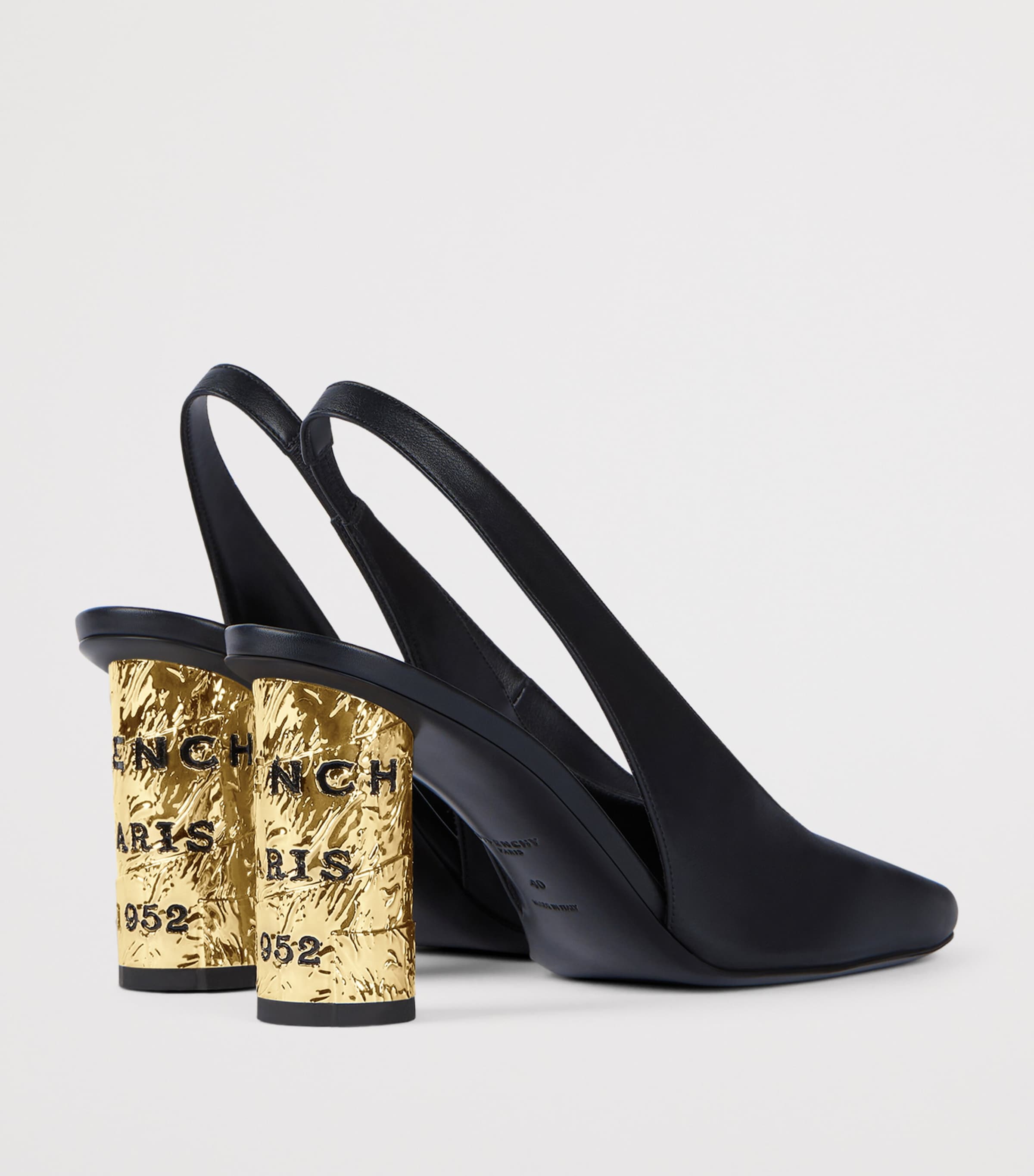 Leather Slingback Heels 85 BLACK Image 4