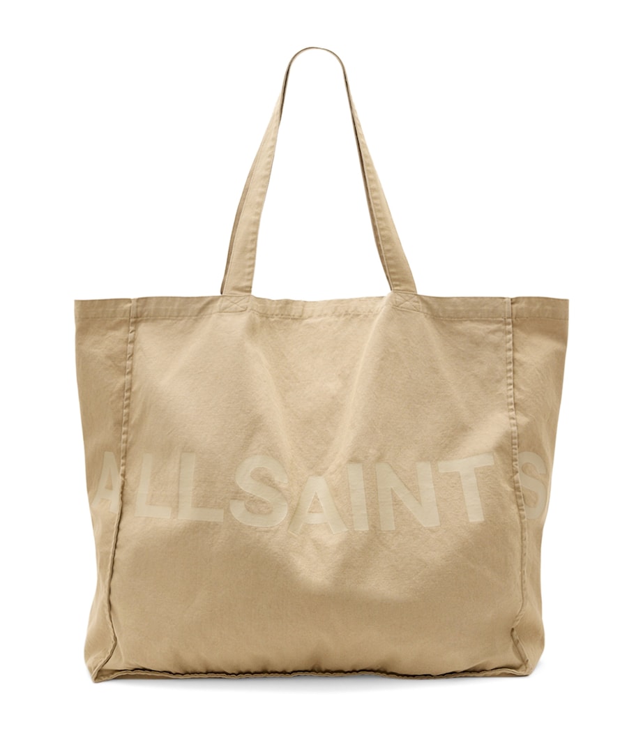 Large Organic Cotton Biggy Tote Bag LIGHT KHAKI Image 1