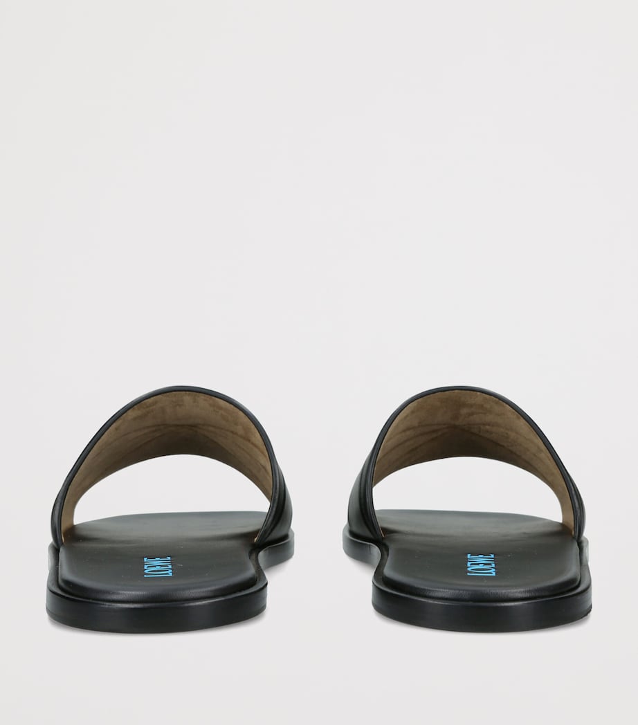 LOEWE Leather Origami Slides Black Image 2