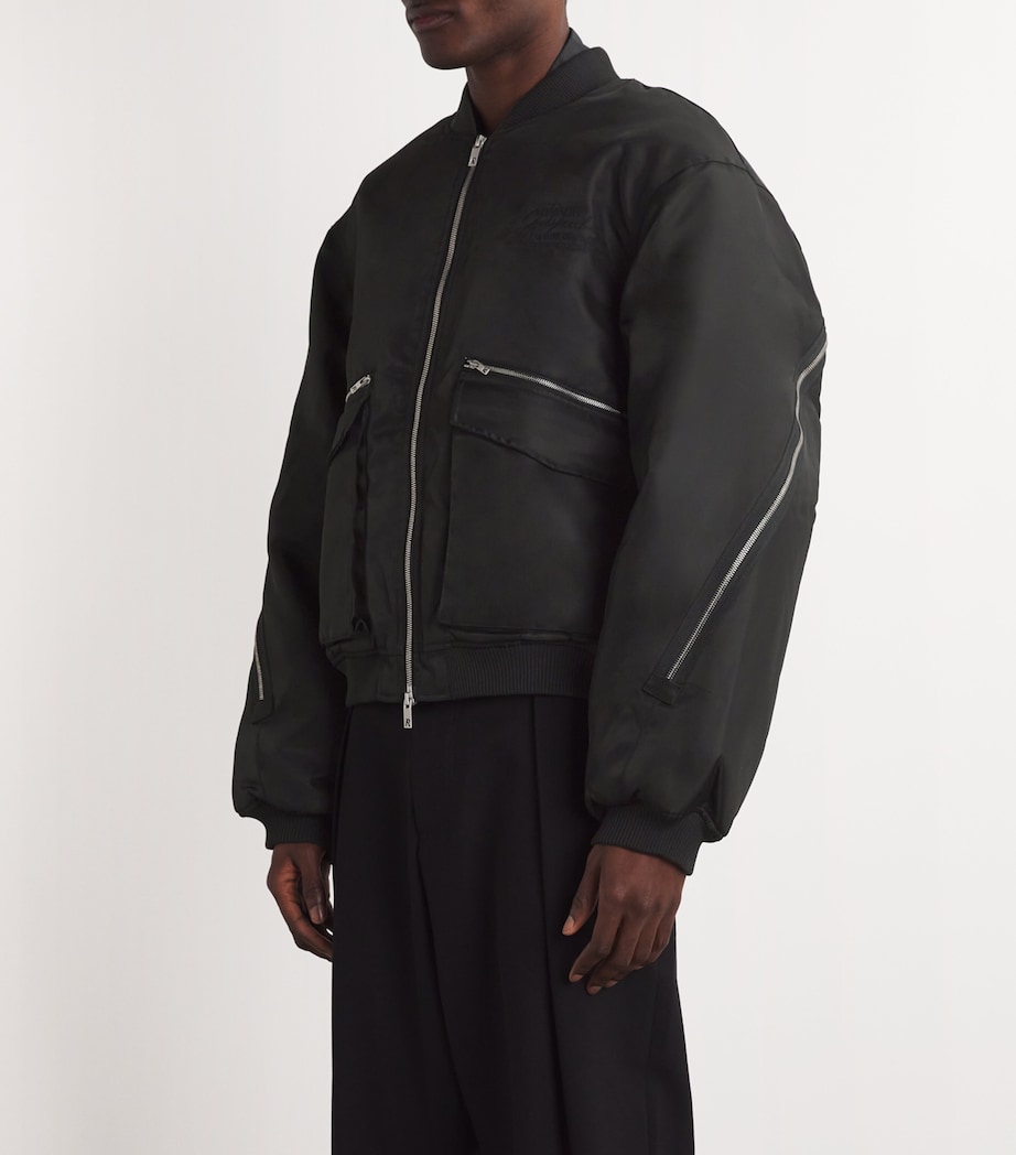 Represent Mens Expandable Padded Bomber Jacket Jet Black Image 3
