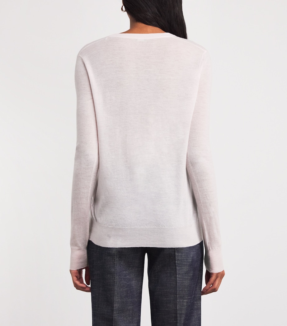 Cashmere Cashair V-Neck Sweater ROSE Image 4