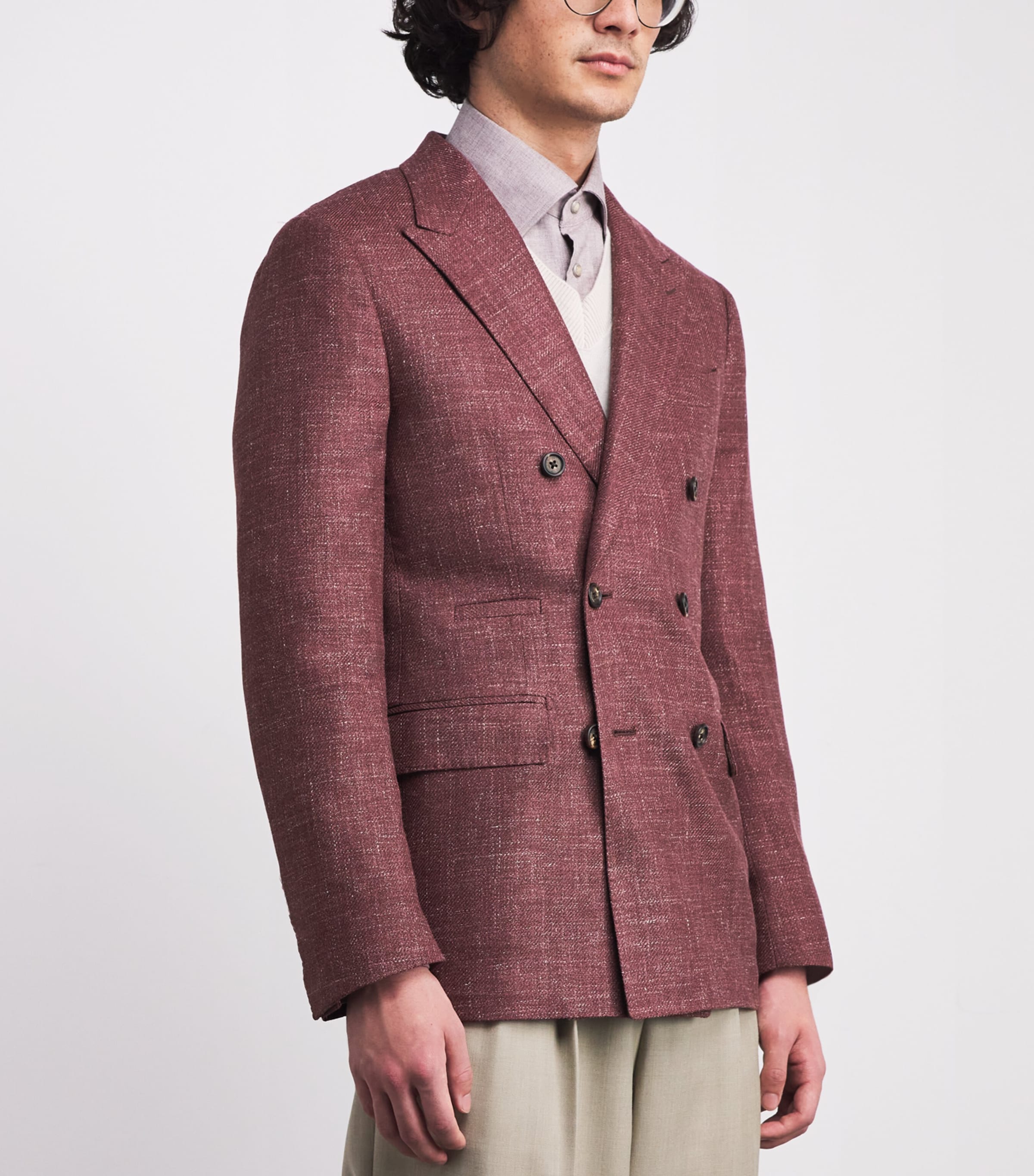 Wool-Silk-Linen Blazer LAMPONE Image 3