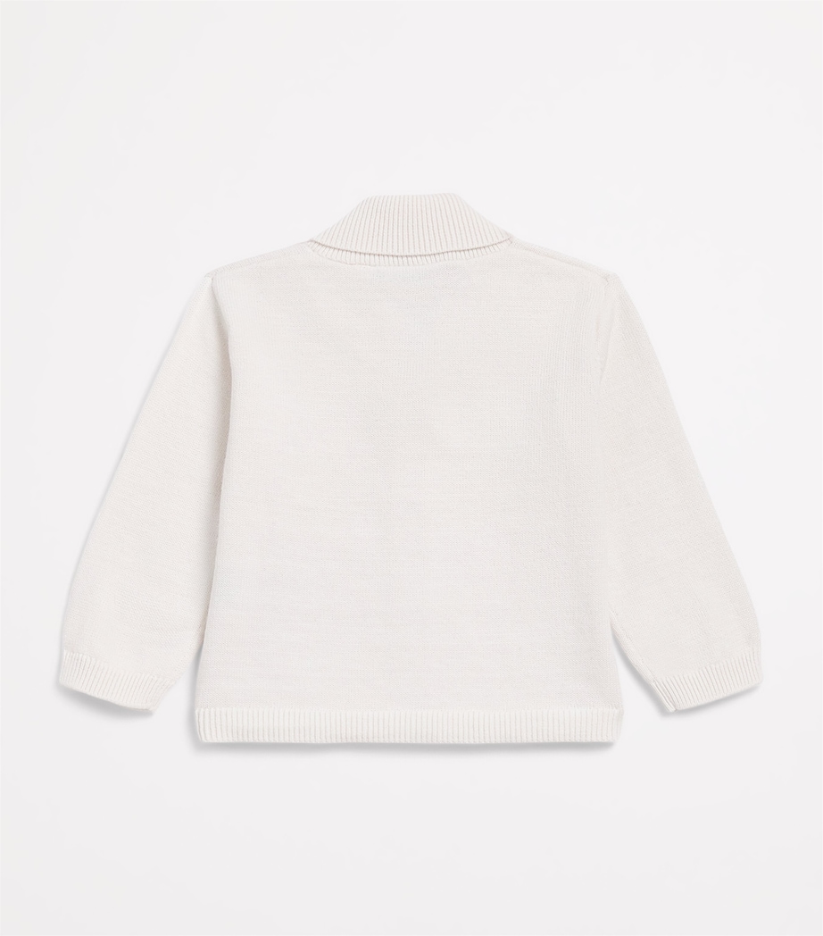 Cotton Shawl Cardigan (3 Months-4 Years) BLANC Image 2