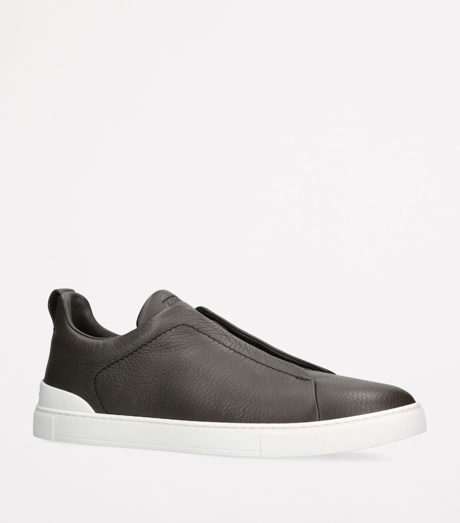 Leather Triple Stitch Sneakers GREY/DARK Image 3
