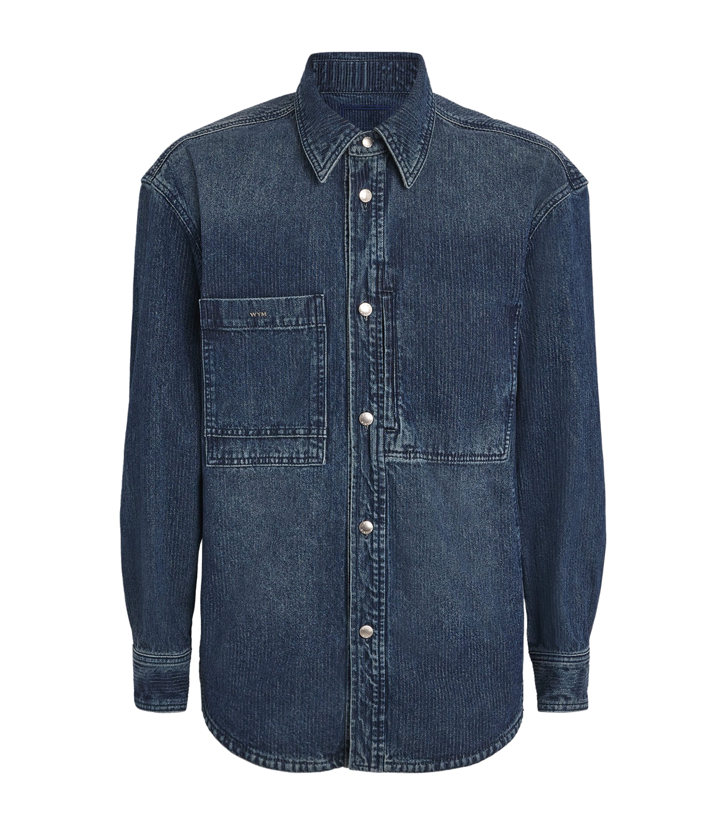 Wooyoungmi Floral-print Denim Shirt In Blue