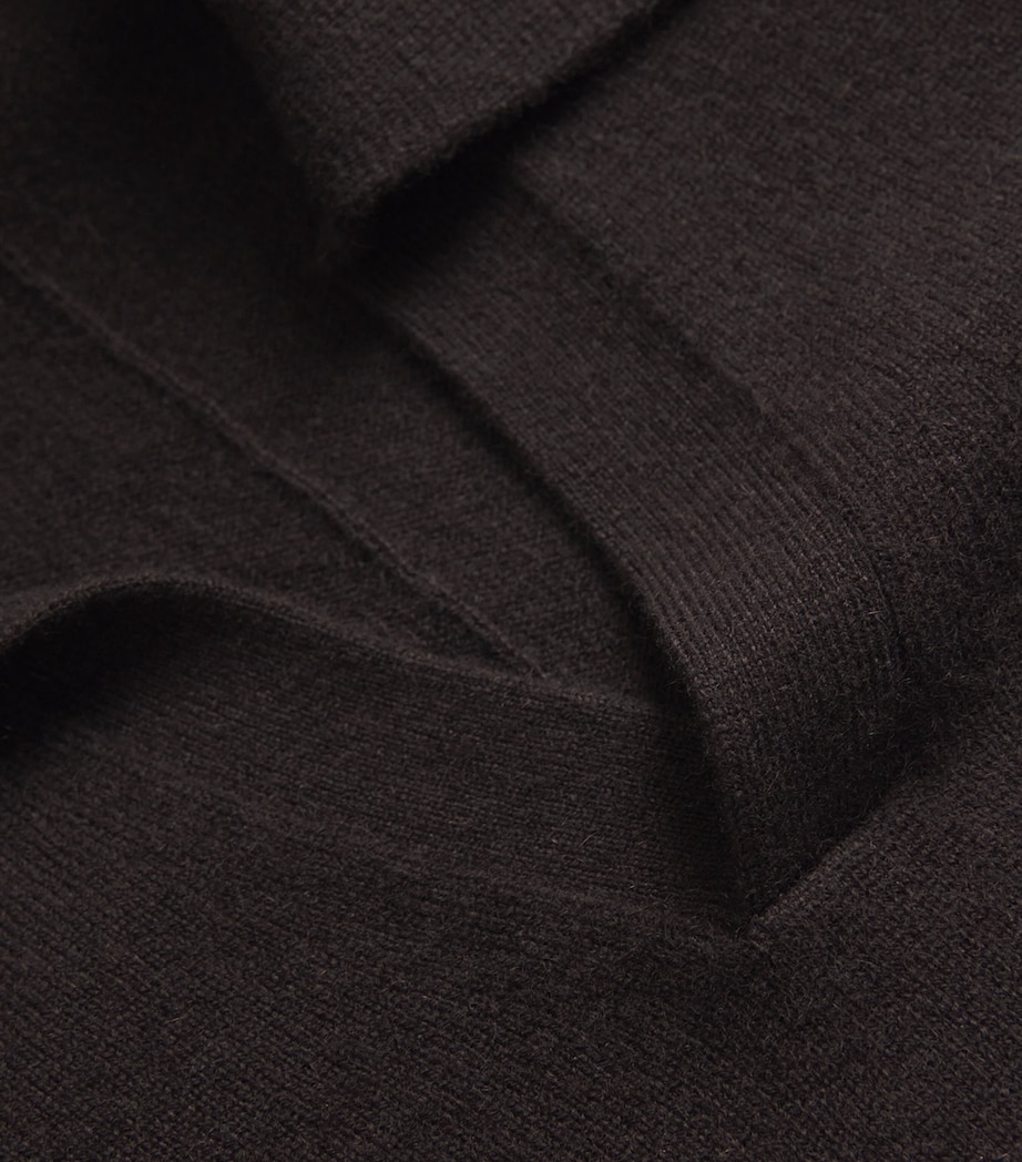 Cashmere Johnny Collar Polo Shirt DKBRN Image 5