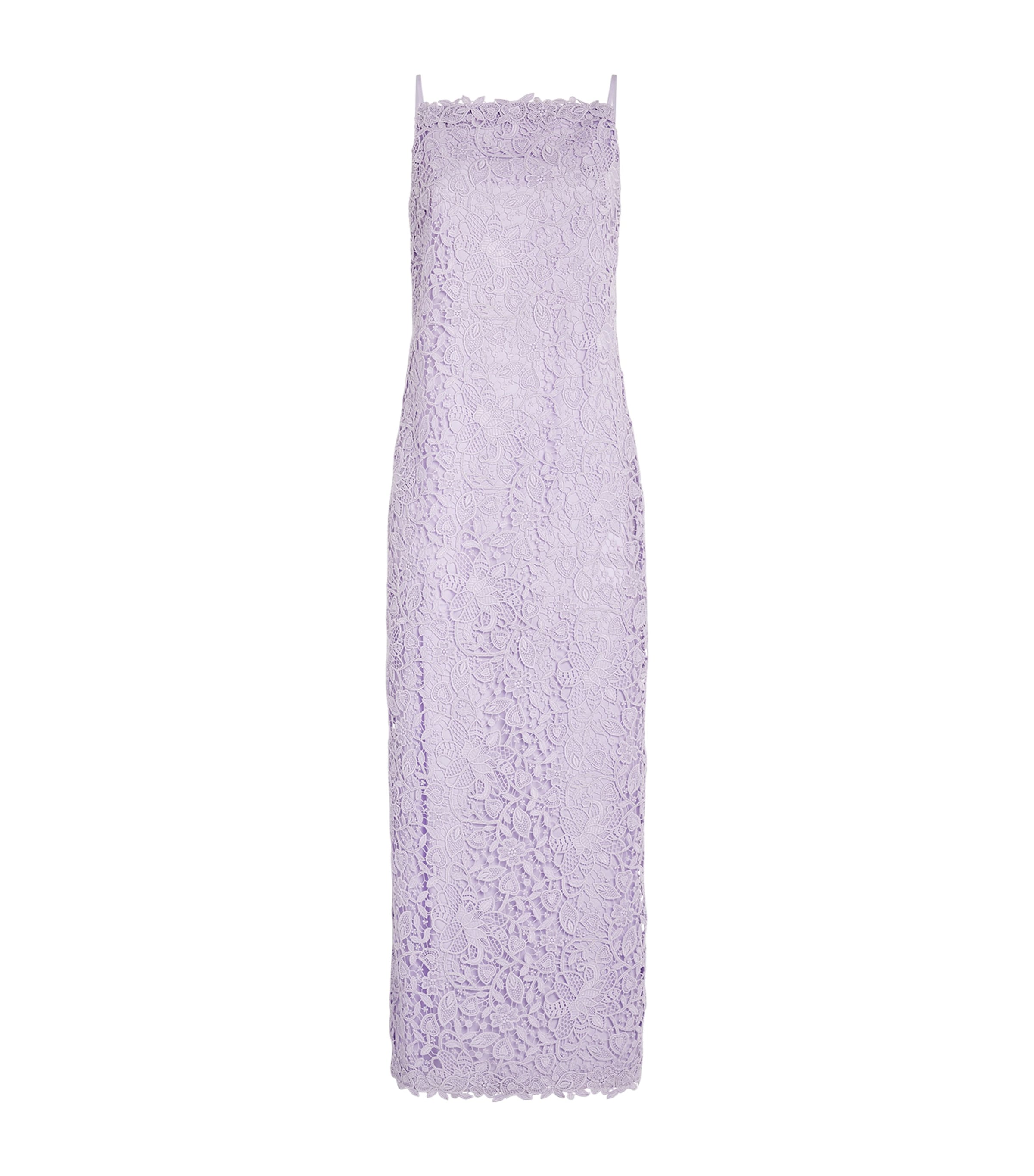 Shop Carolina Herrera Lace Sleeveless Gown In Purple