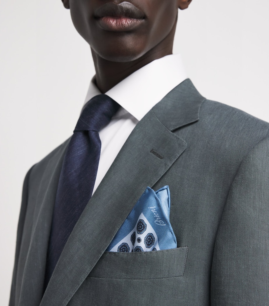 Silk Geometric Print Pocket Square 4948 Image 2