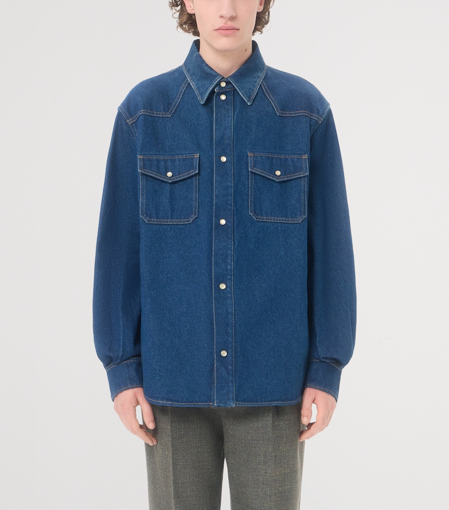 Valentino Mens Cotton Denim Shirt Image 3