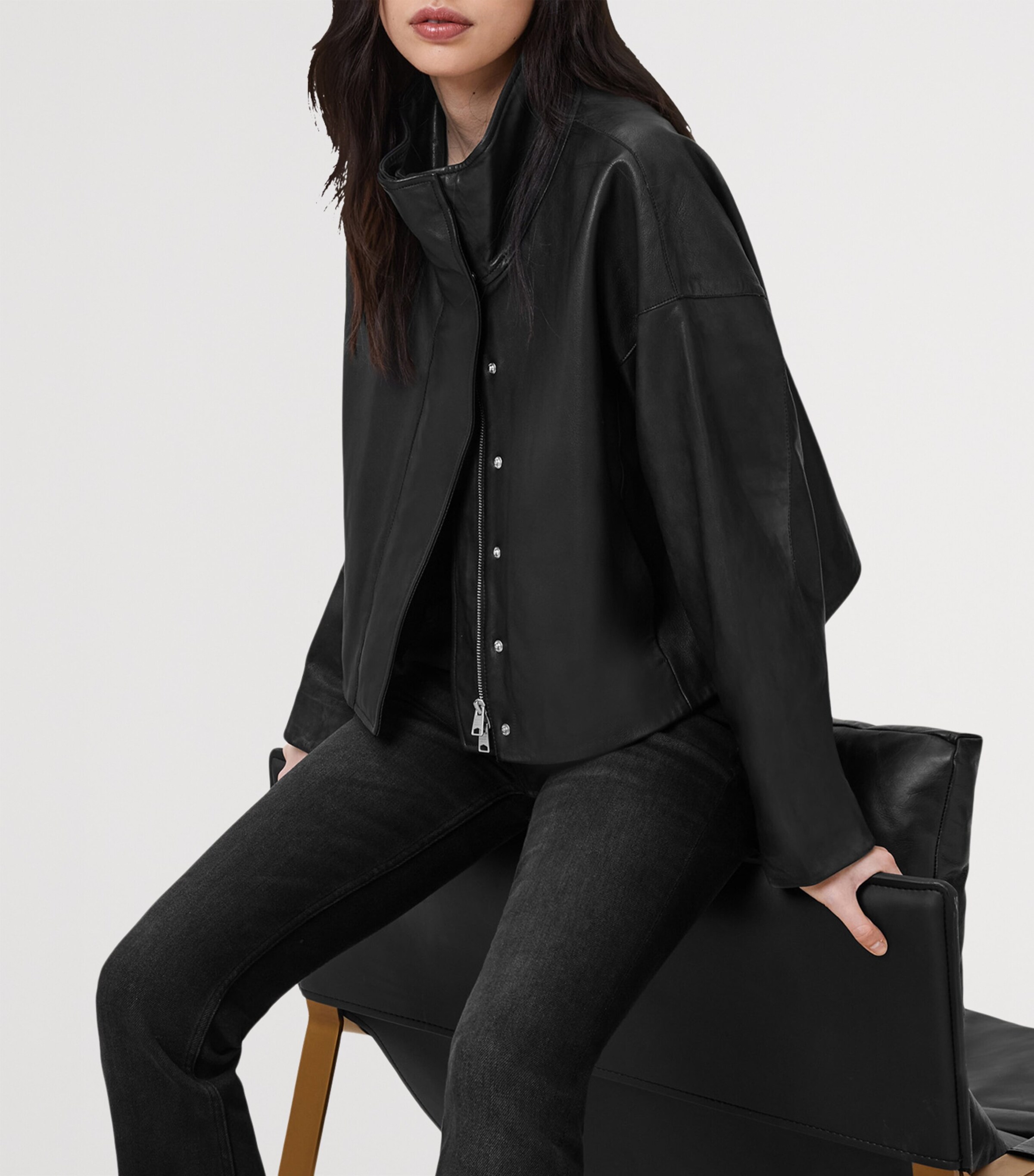 Ryder Leather Jacket BLACK Image 8