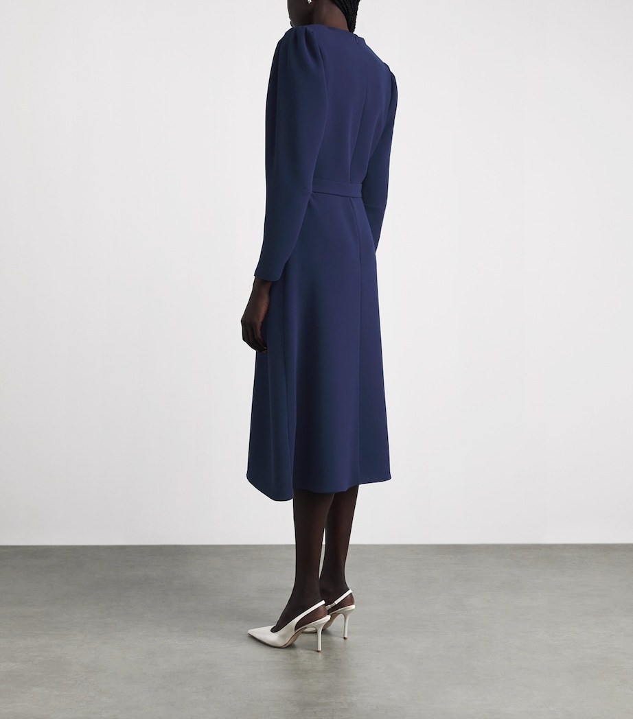 Edeline Lee Womens Belted A-line Midi Dress Nav/navy Image 4