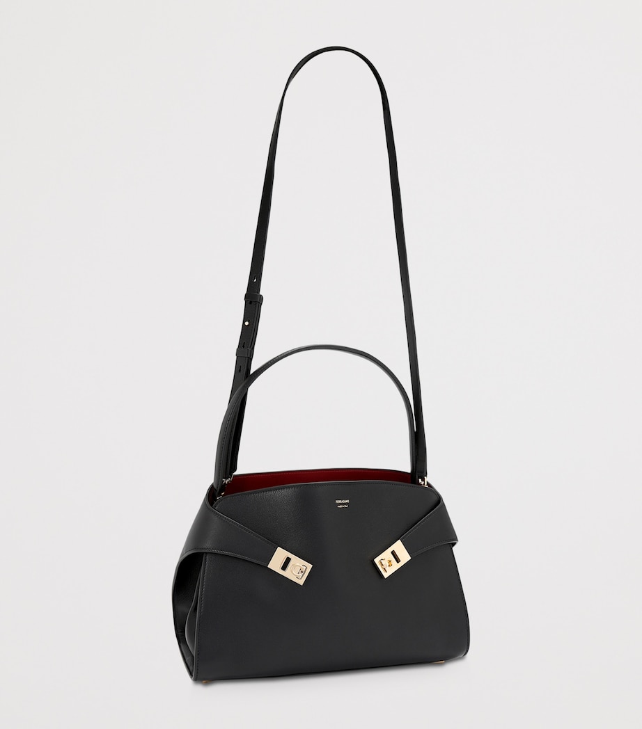 Leather Hug Soft Shoulder Bag BLACK Image 3