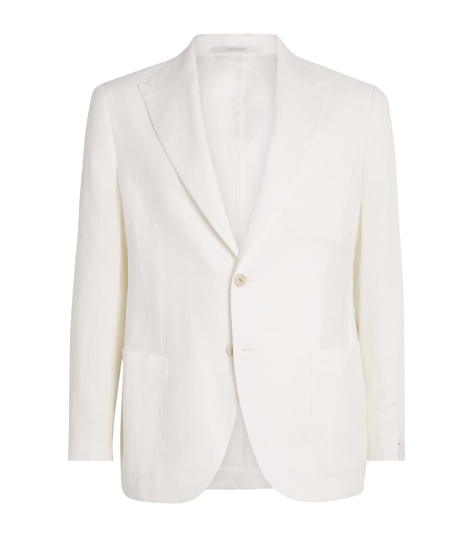 x Harrods Linen Single-Breasted Blazer BIANCO Image 1