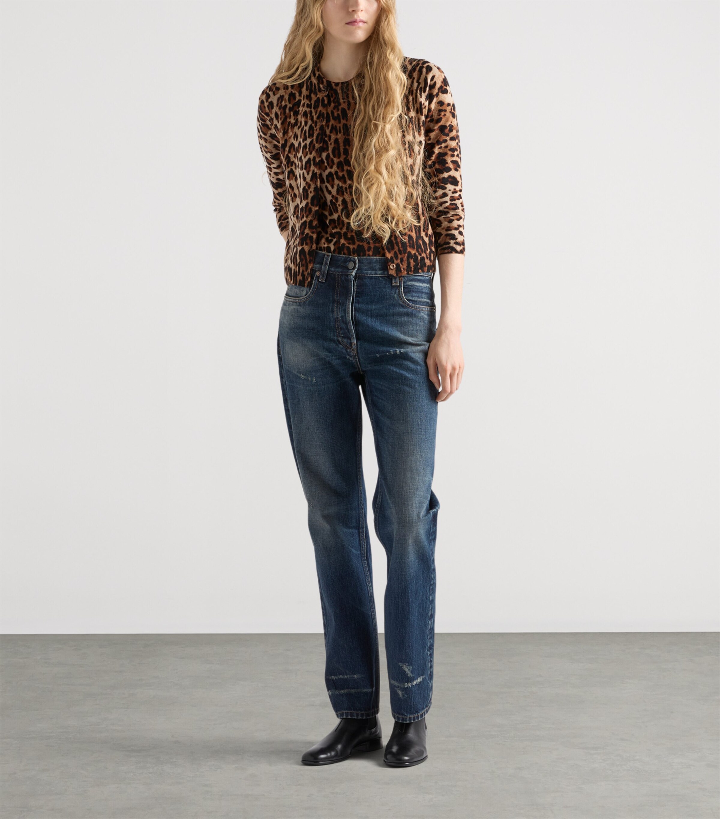 Cashmere Leopard Print Cardigan F0040 Image 2