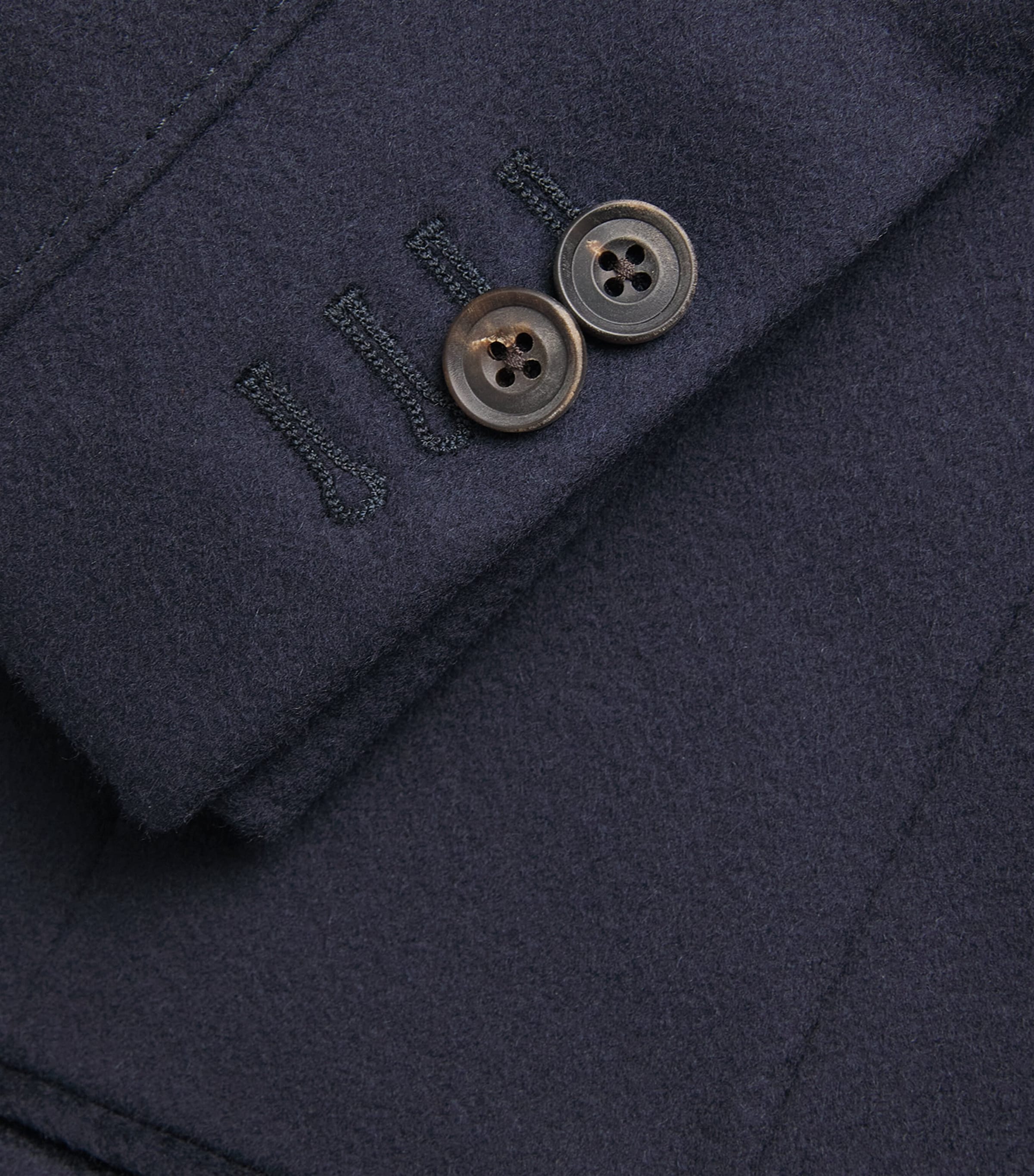 Virgin Wool Overcoat NAVY-002 Image 6